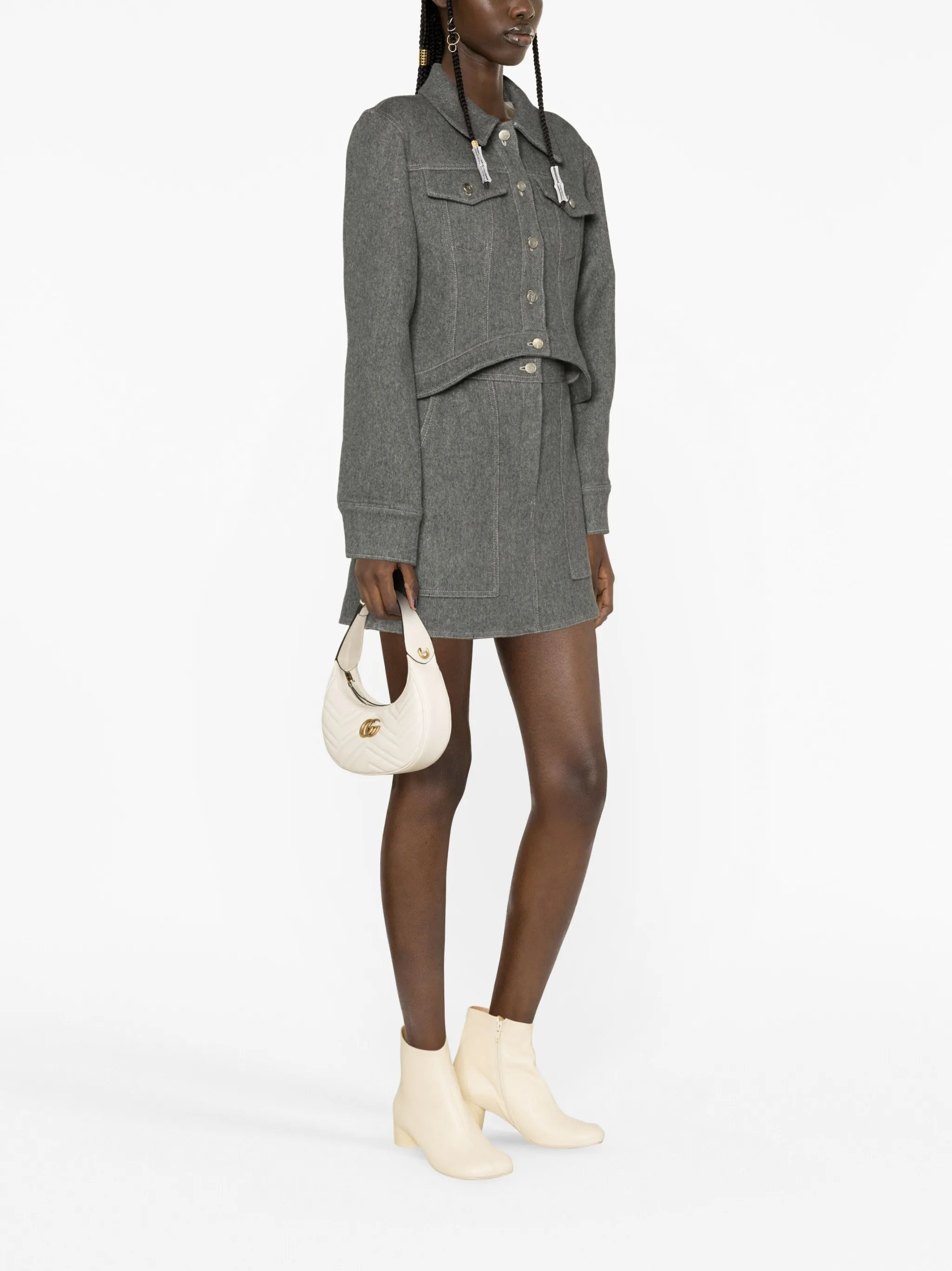 curved-hem button-up jacket
