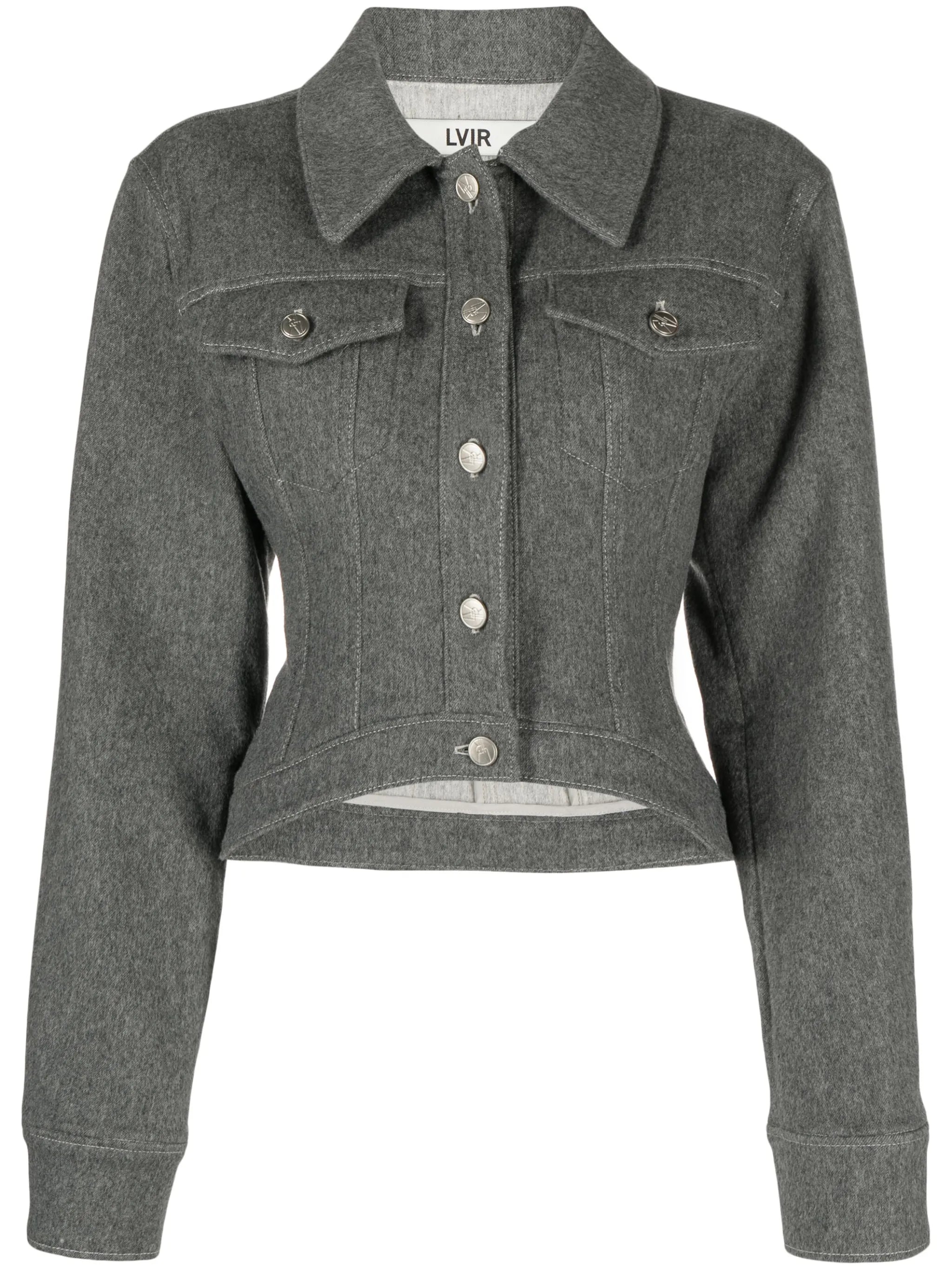 curved-hem button-up jacket