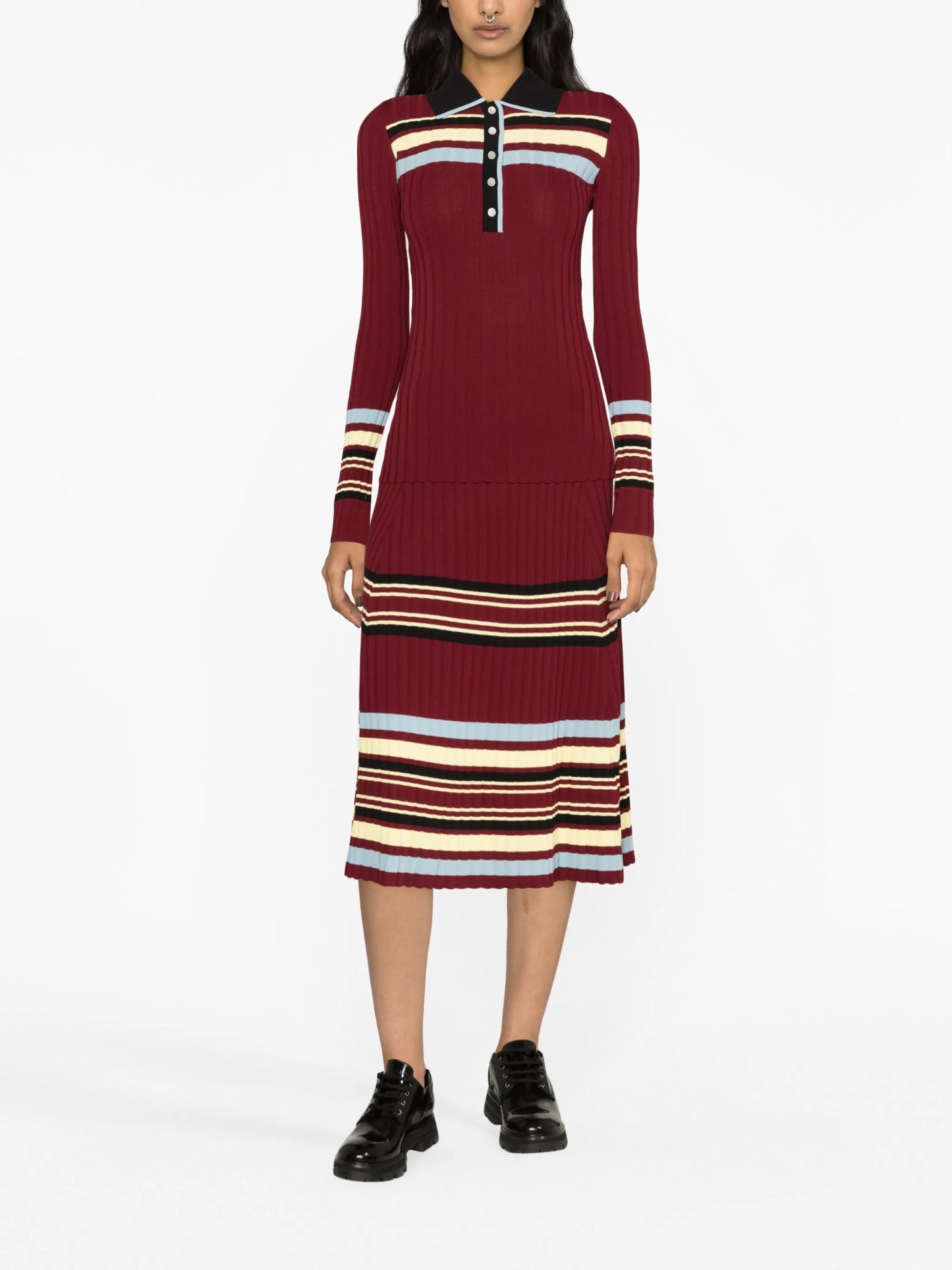 Wander pleated knitted midi skirt