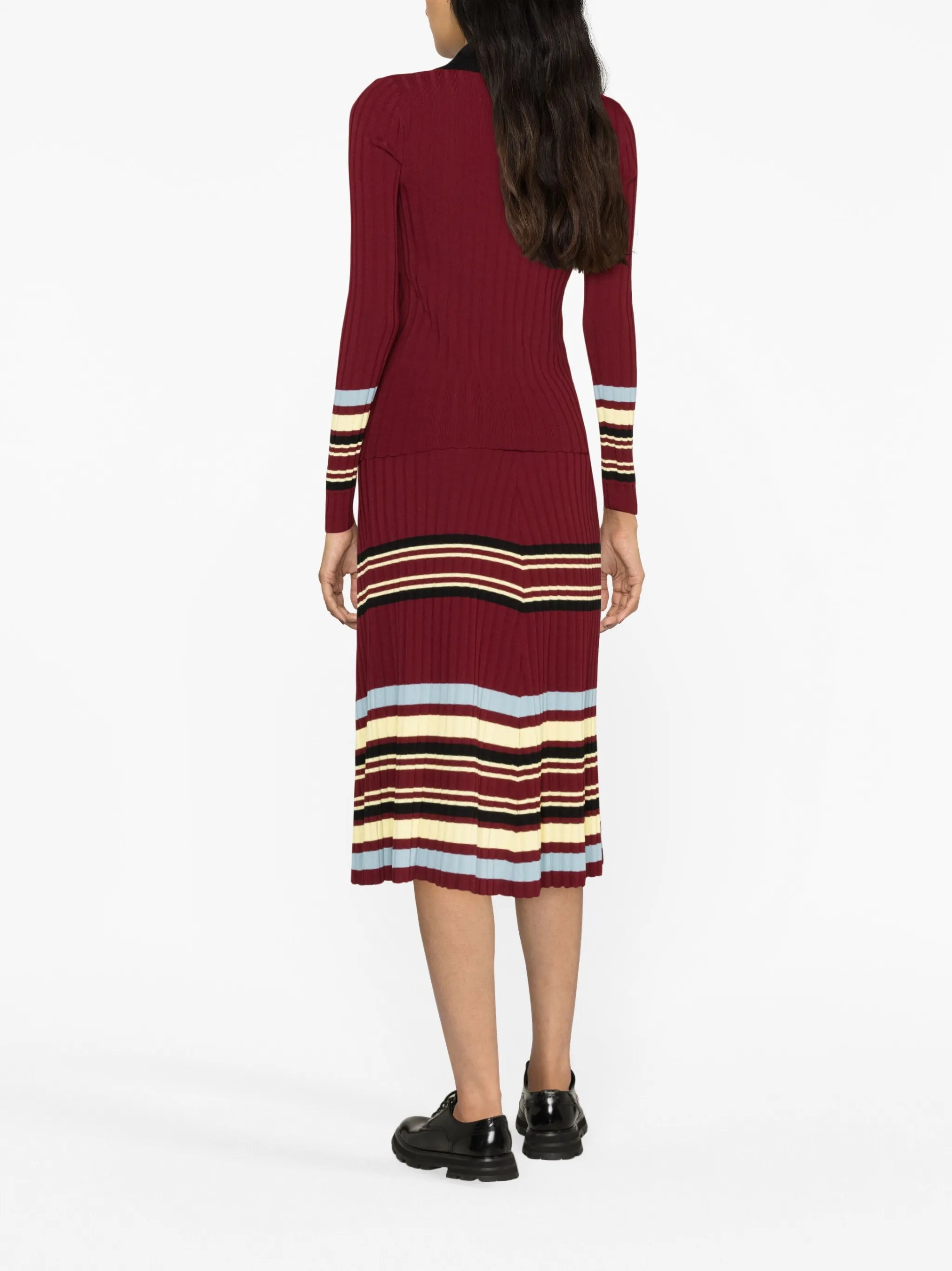 Wander pleated knitted midi skirt