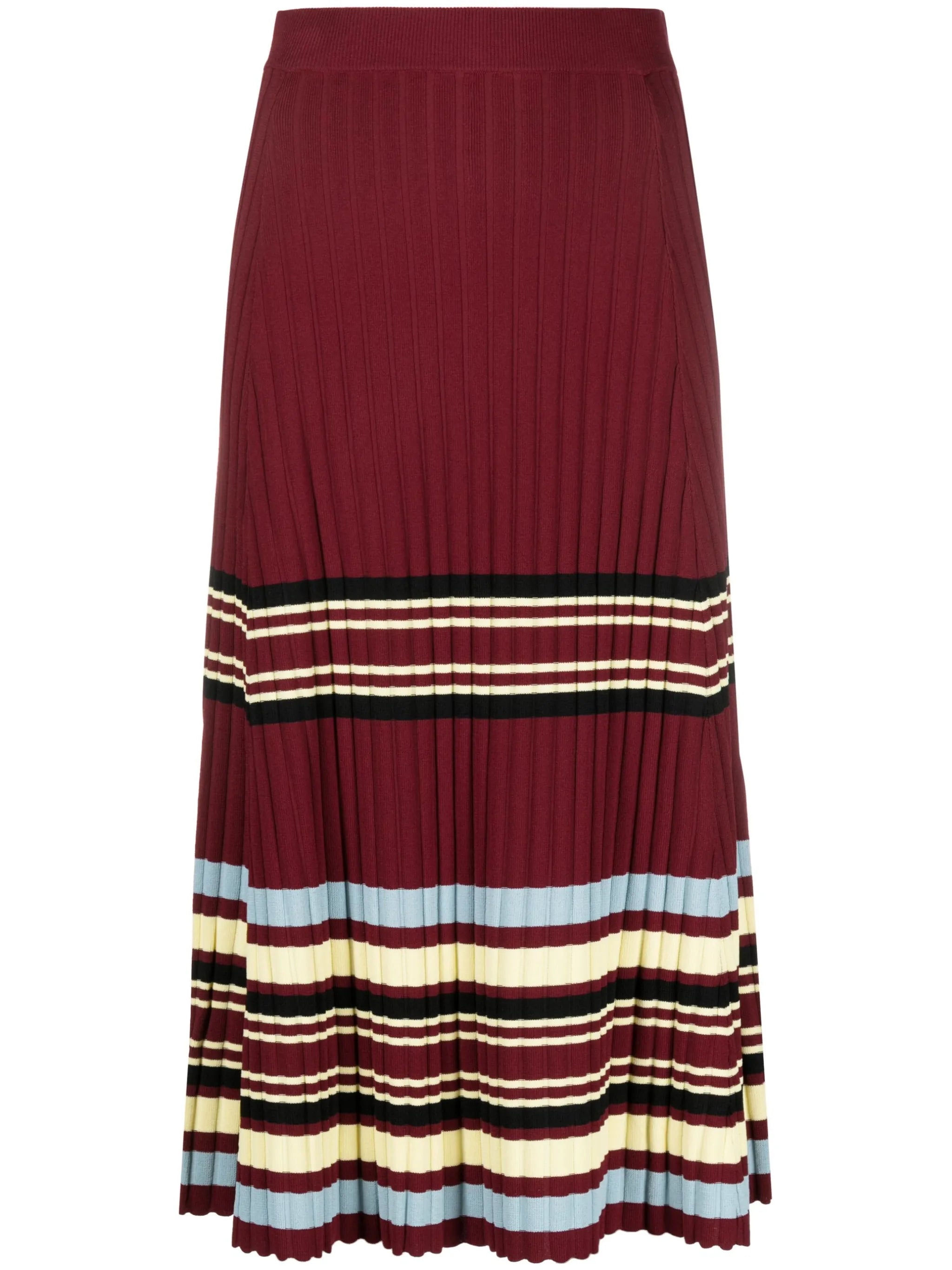 Wander pleated knitted midi skirt