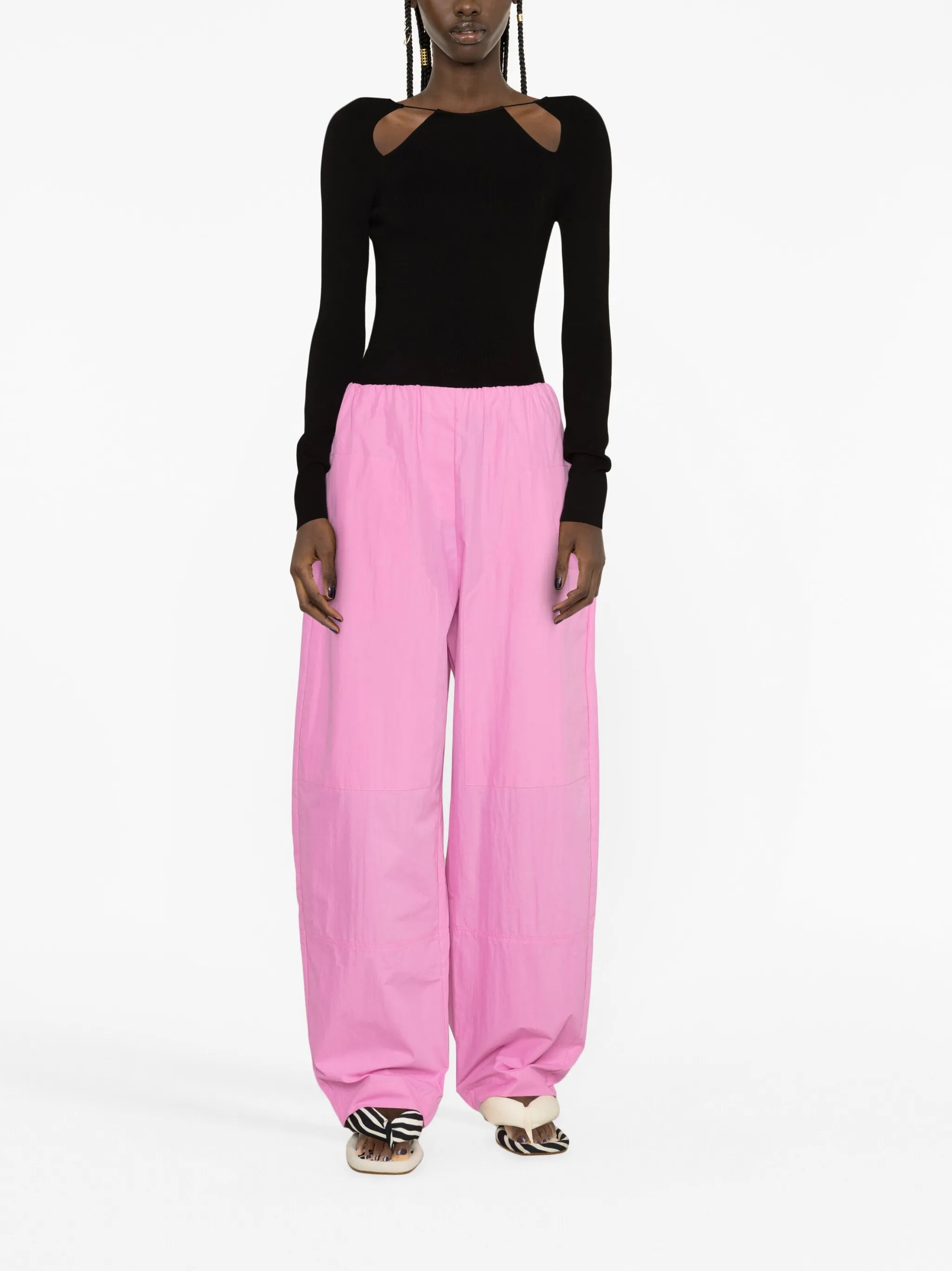 Cocoon parachute wide-leg trousers