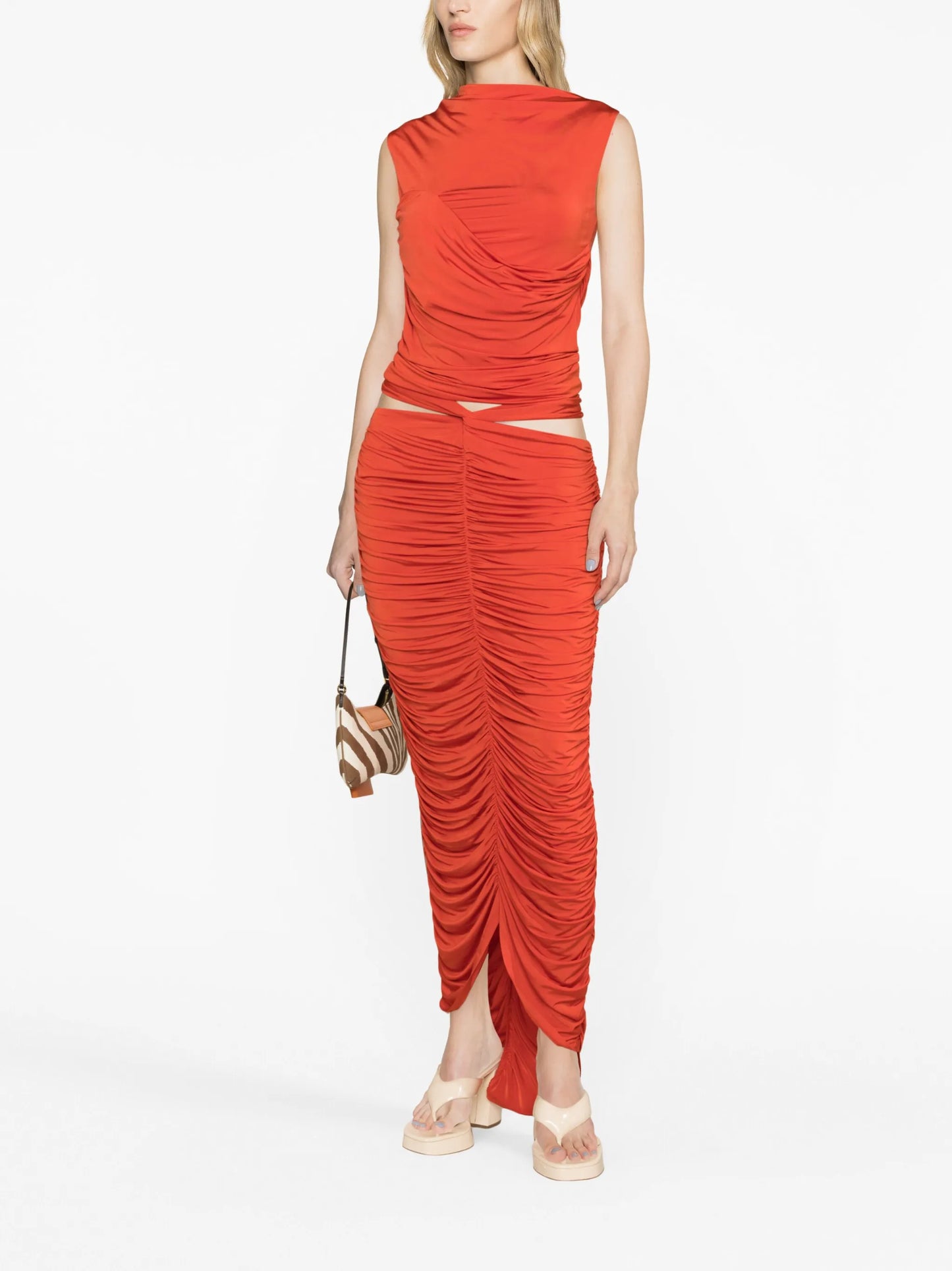 sleeveless draped singlet top