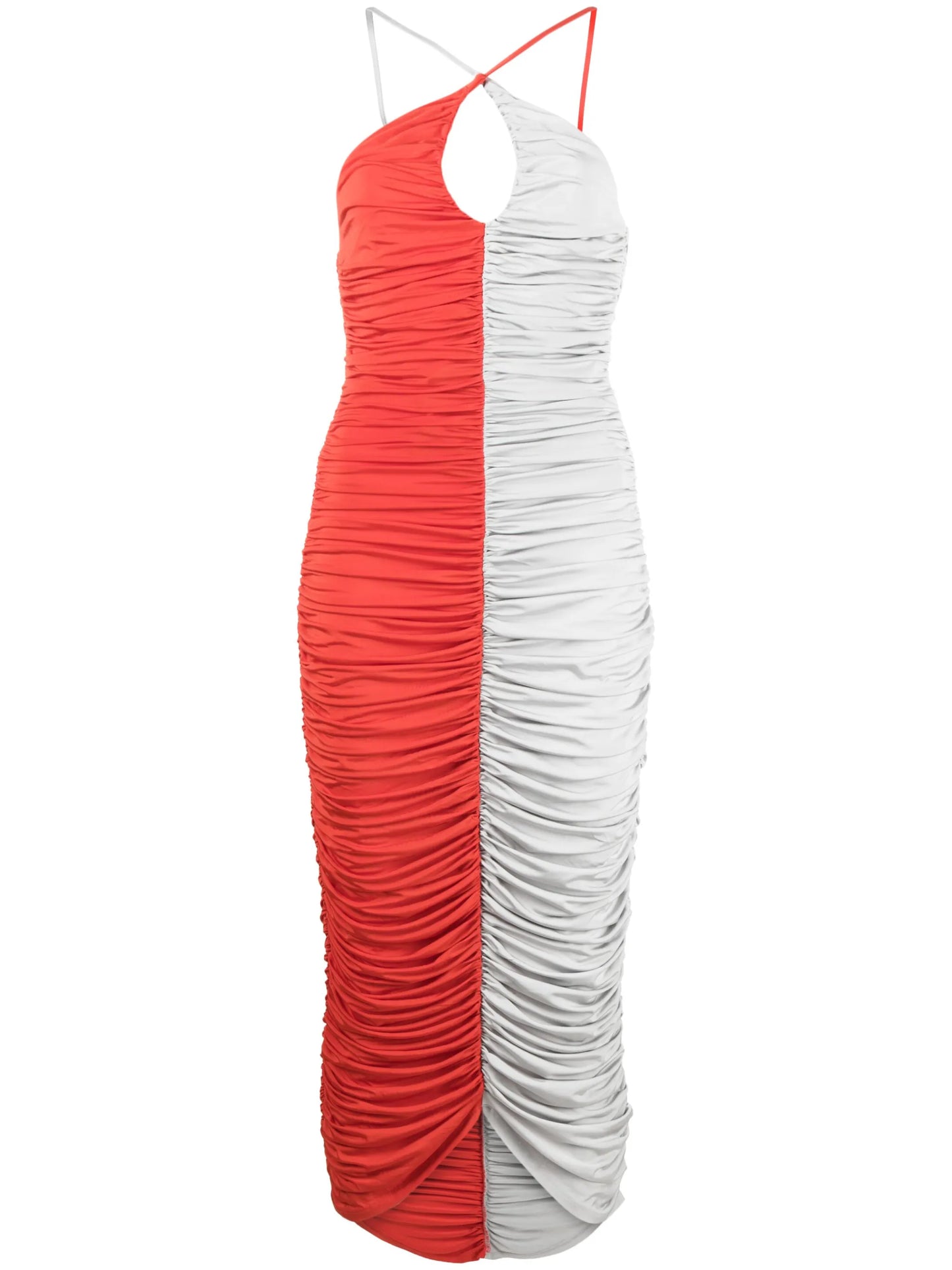 Gigi ruched halterneck maxi dress