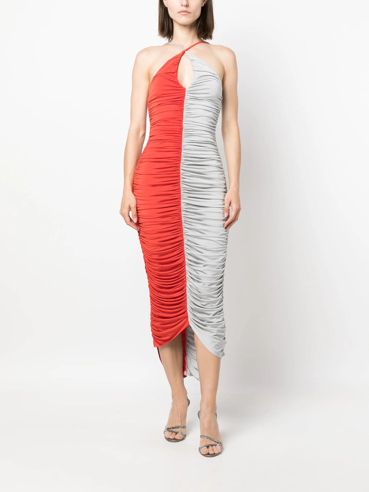 Gigi ruched halterneck maxi dress