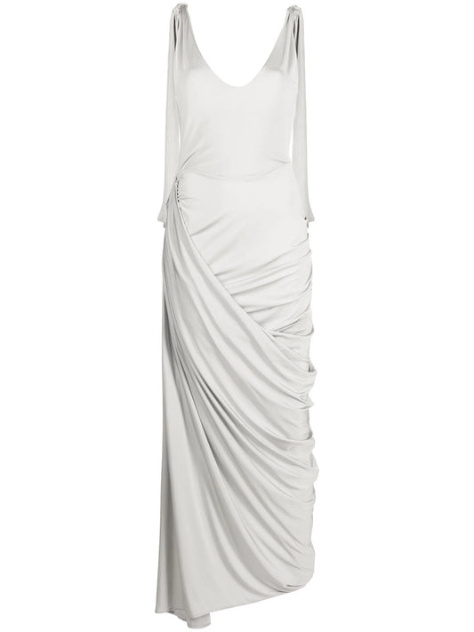 Ballerina draped scoop-back dress