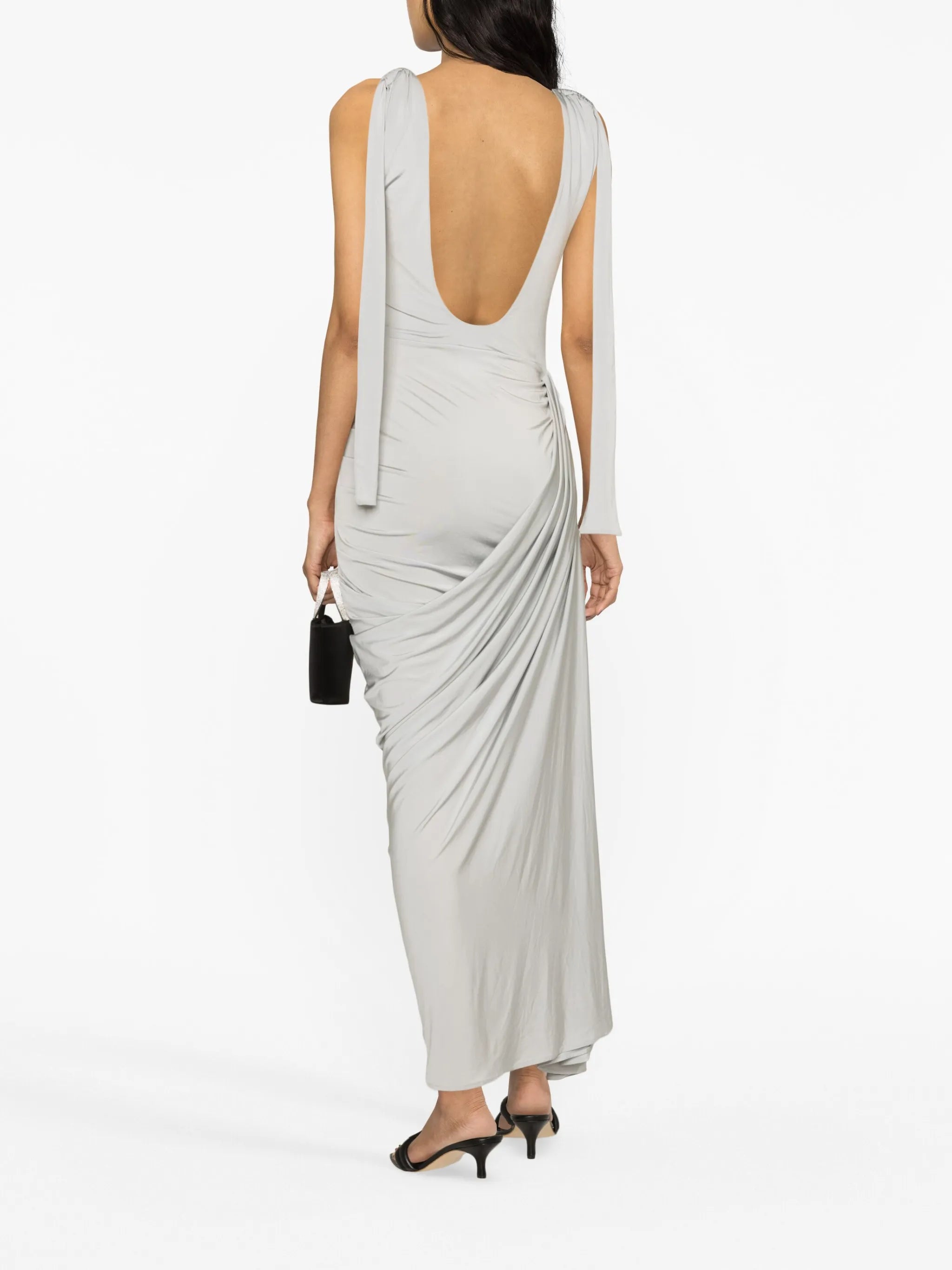 Ballerina draped scoop-back dress