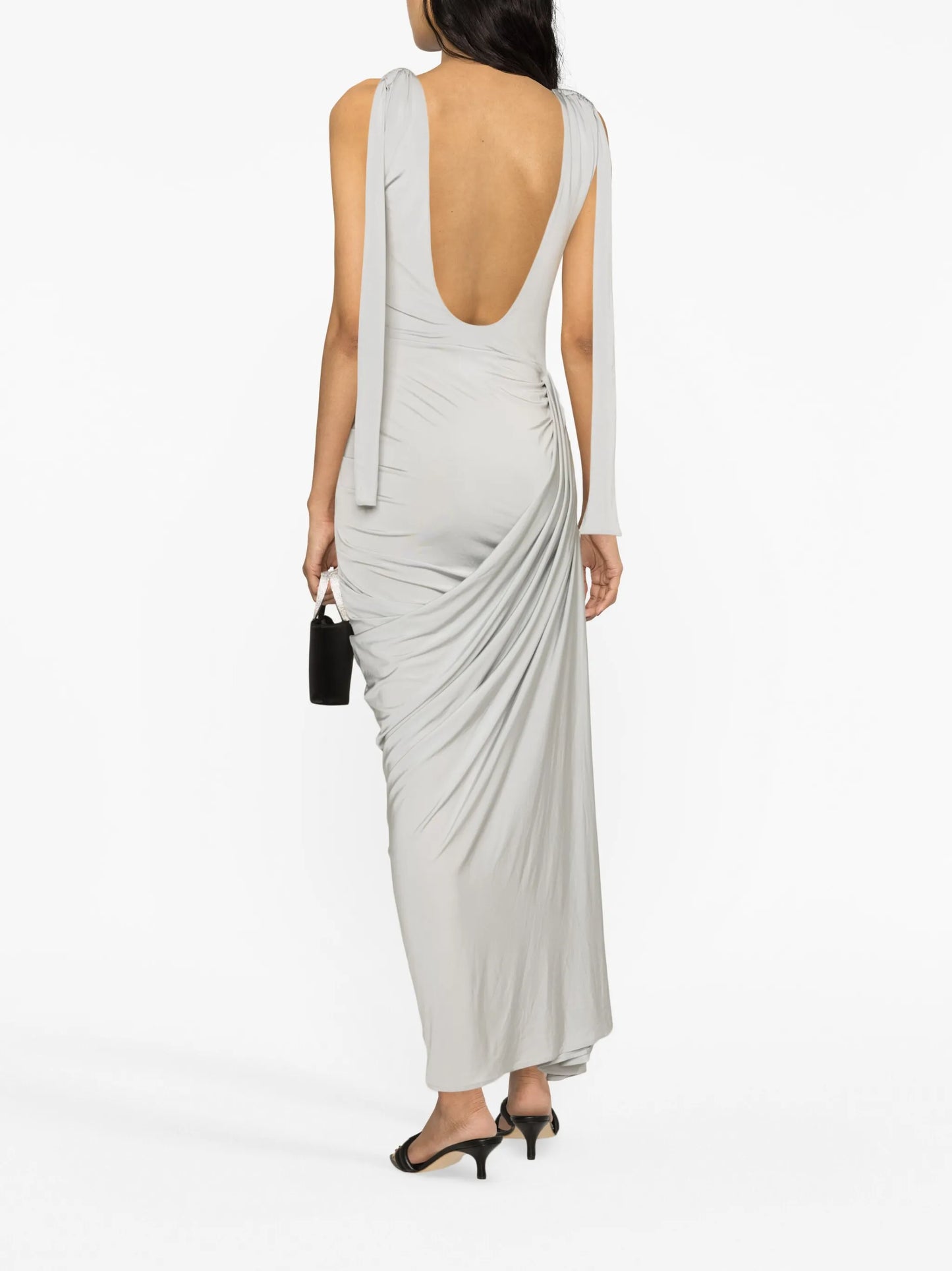 Ballerina draped scoop-back dress