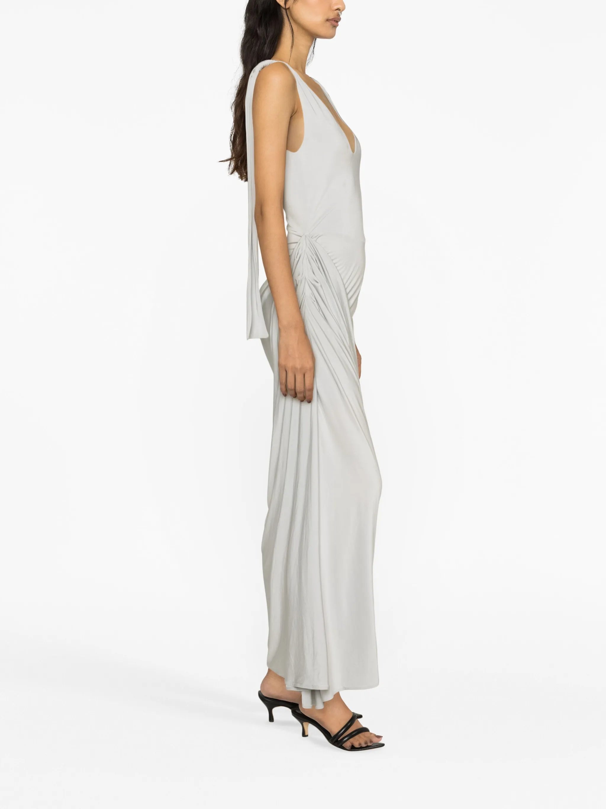Ballerina draped scoop-back dress