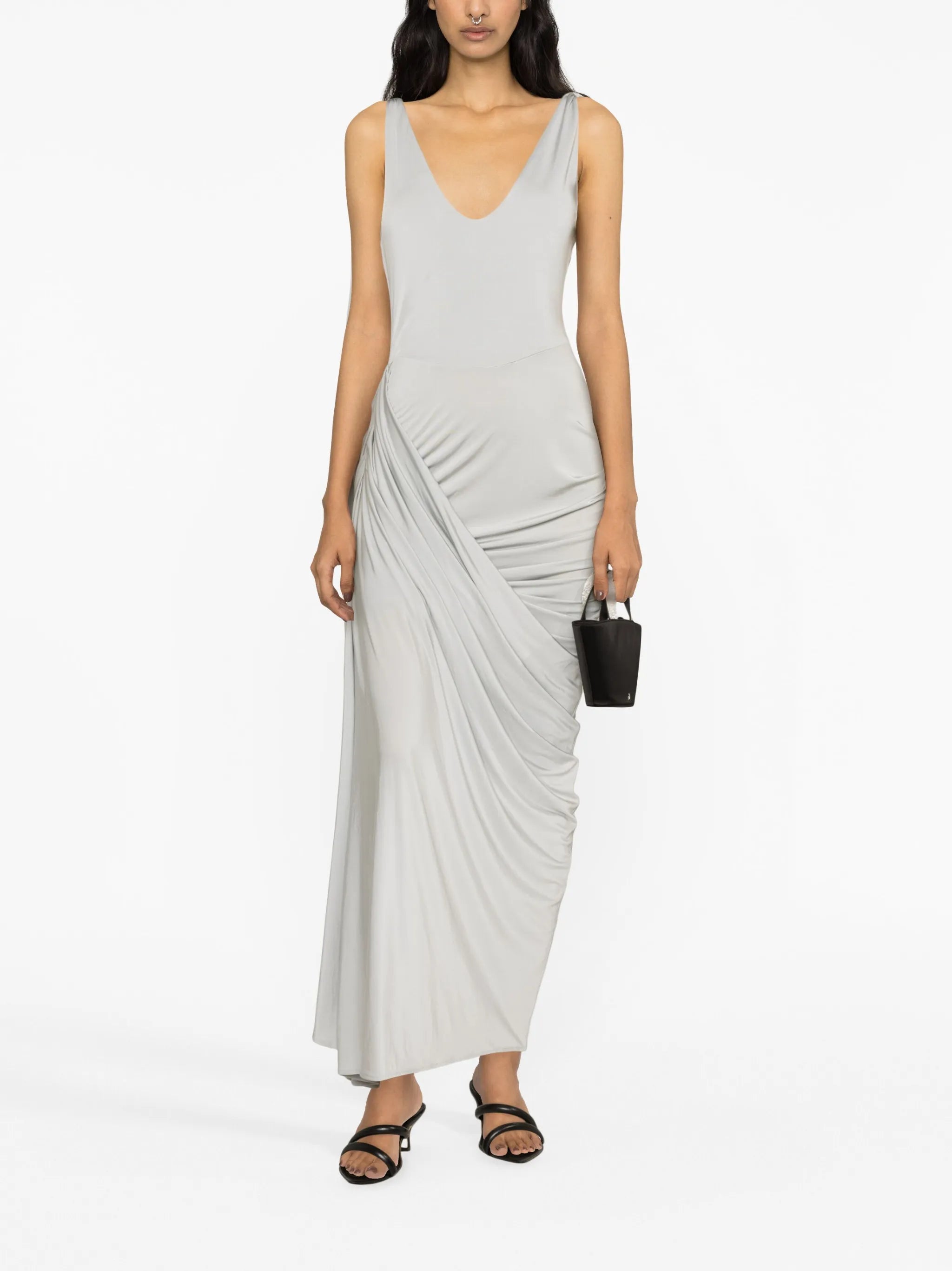Ballerina draped scoop-back dress