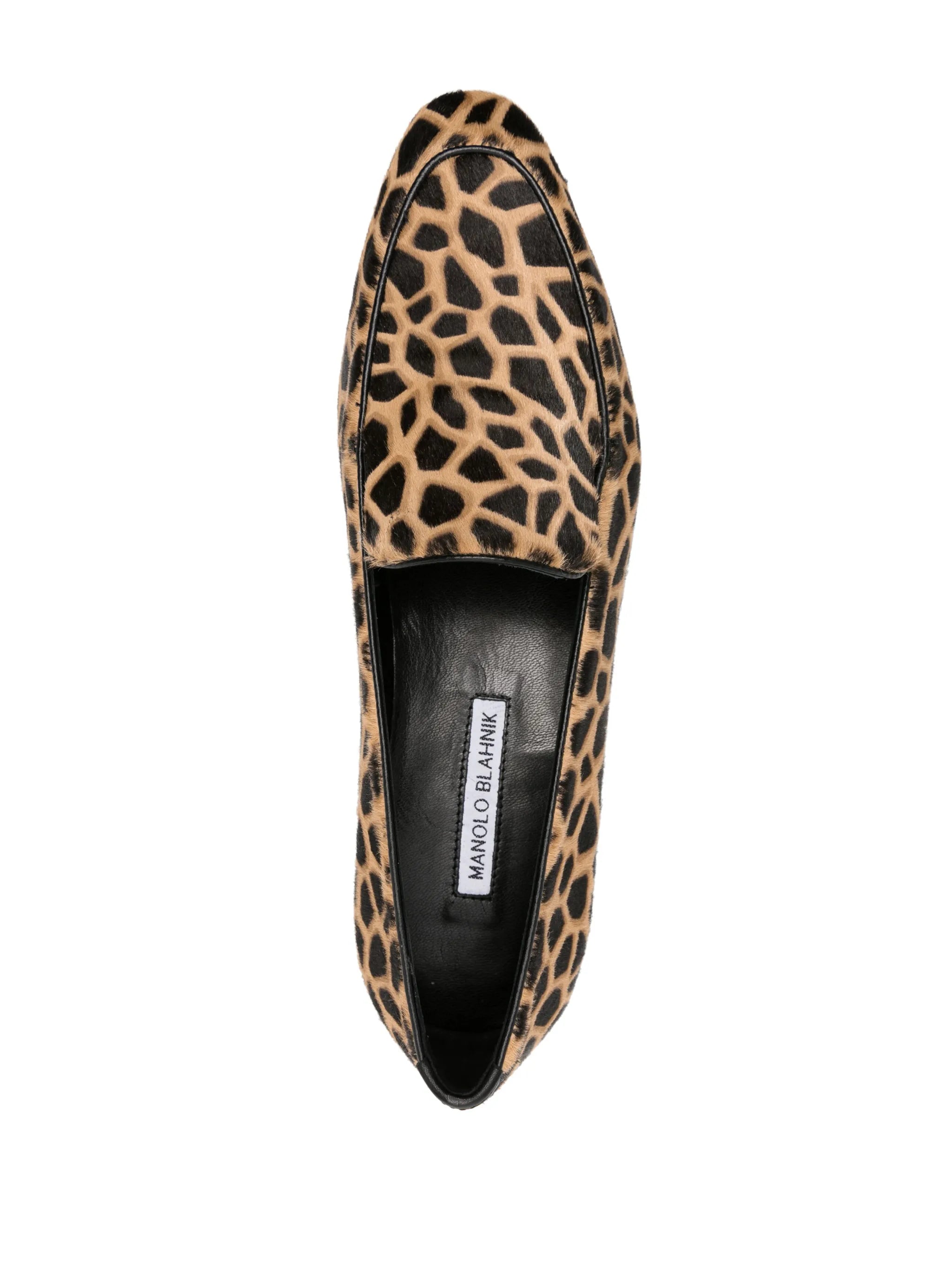 leopard-print leather loafers