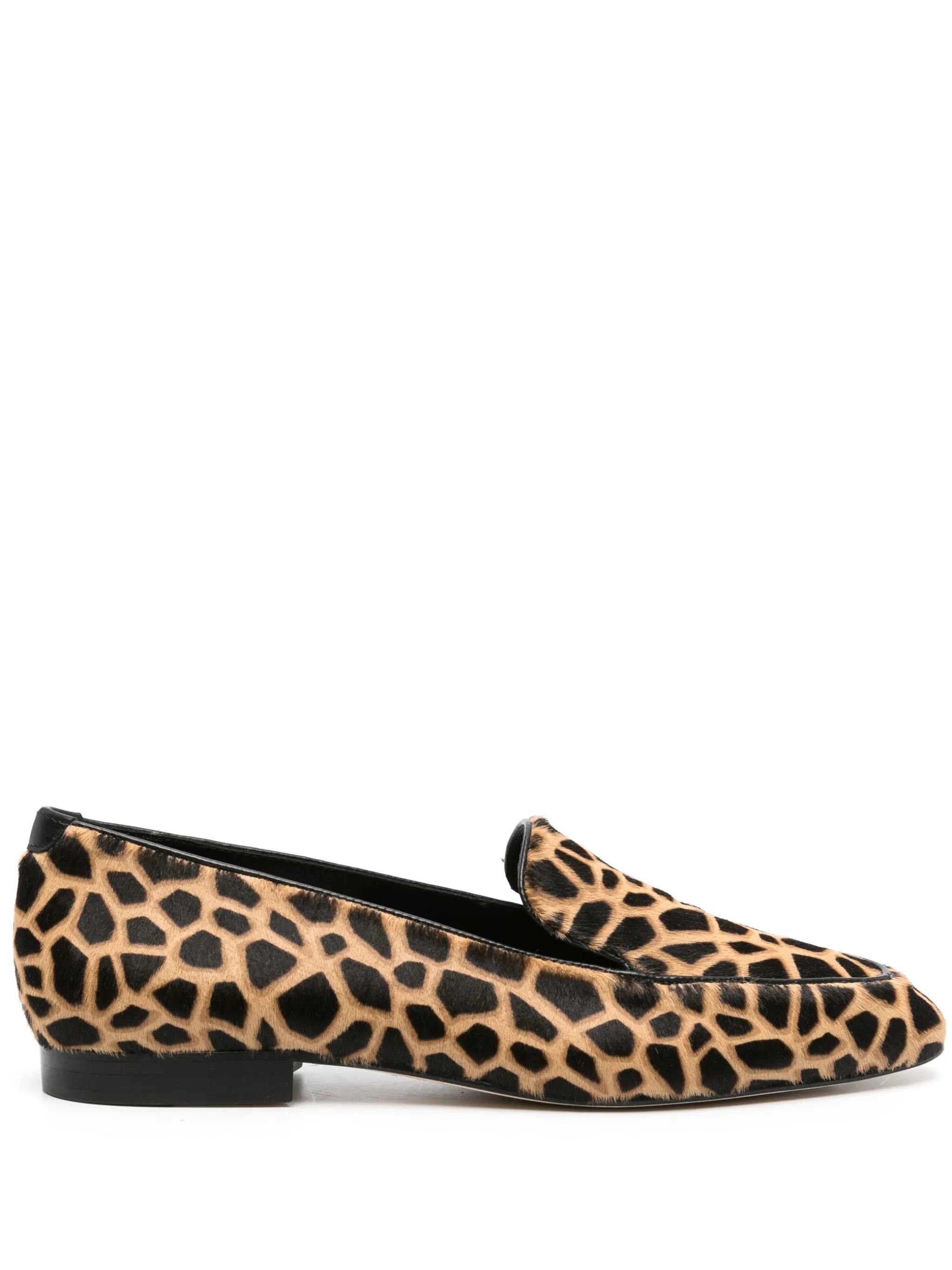 leopard-print leather loafers