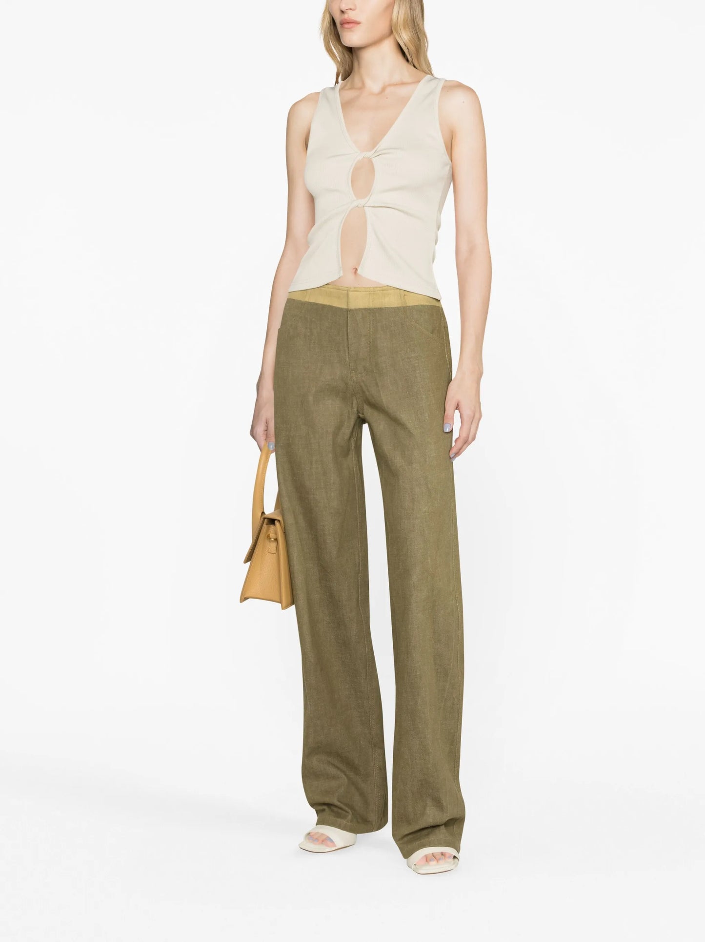 Deconstruct straight-leg jeans