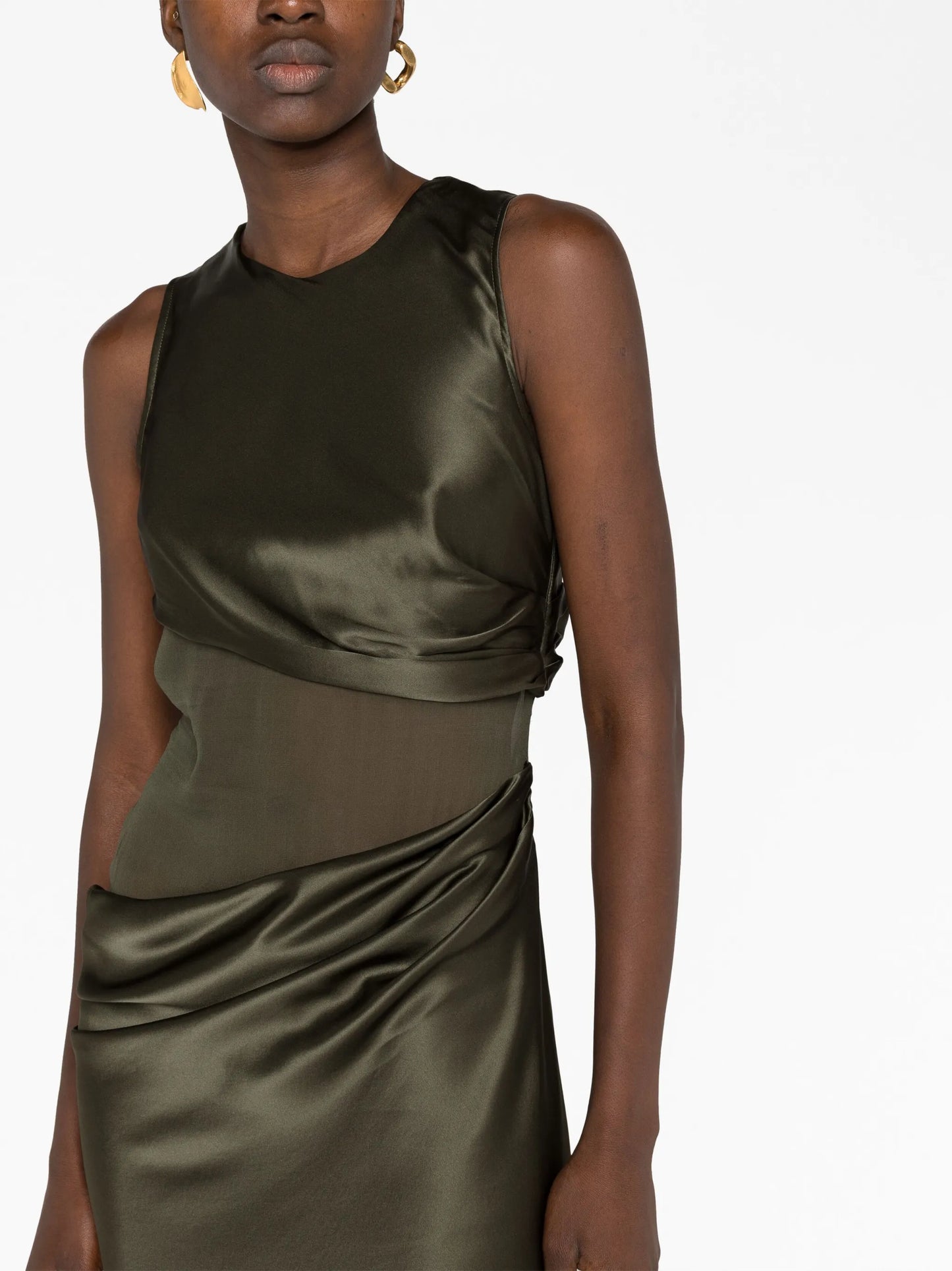Verdant Falls silk maxi dress