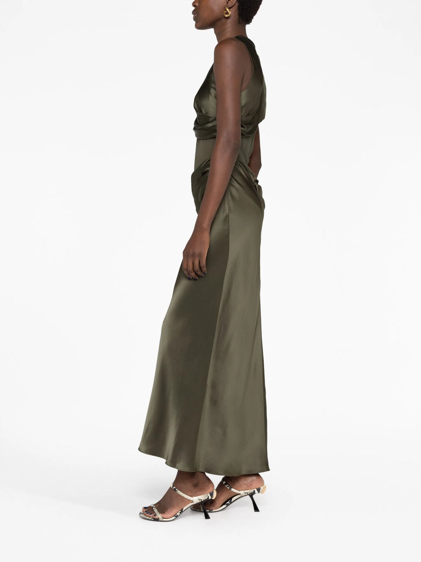 Verdant Falls silk maxi dress