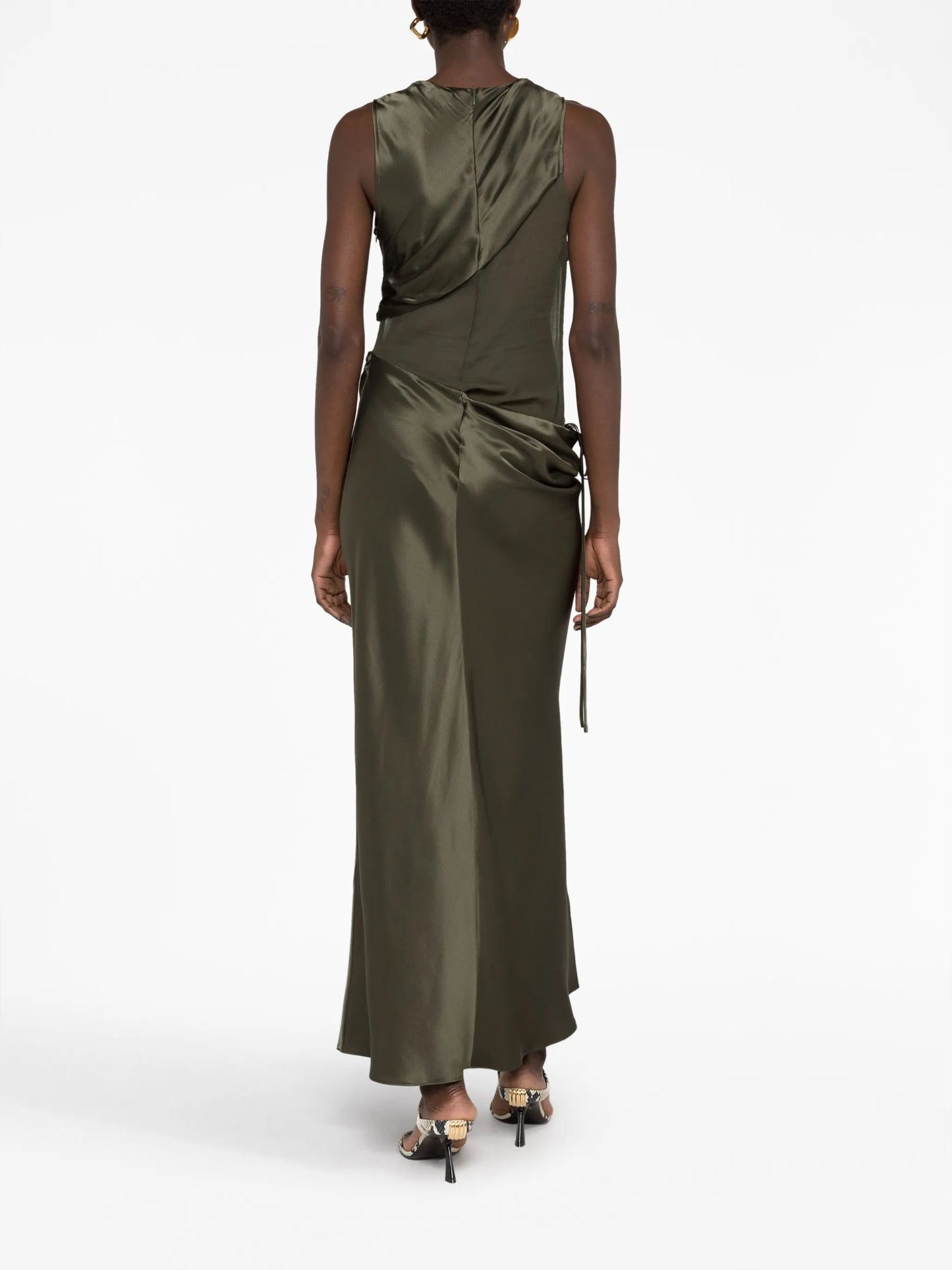 Verdant Falls silk maxi dress