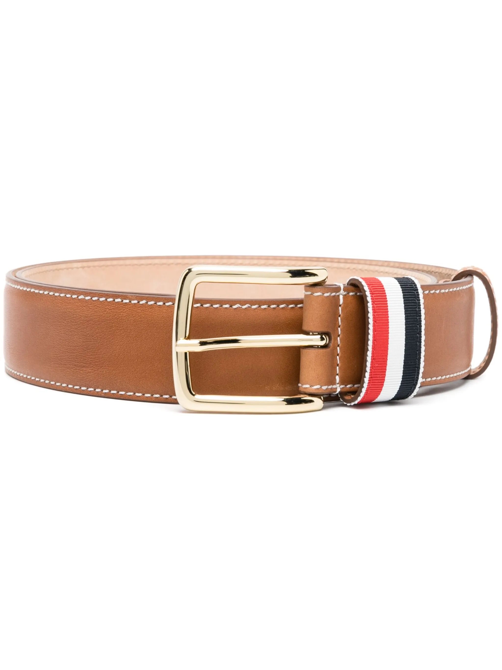 RWB-stripe leather belt
