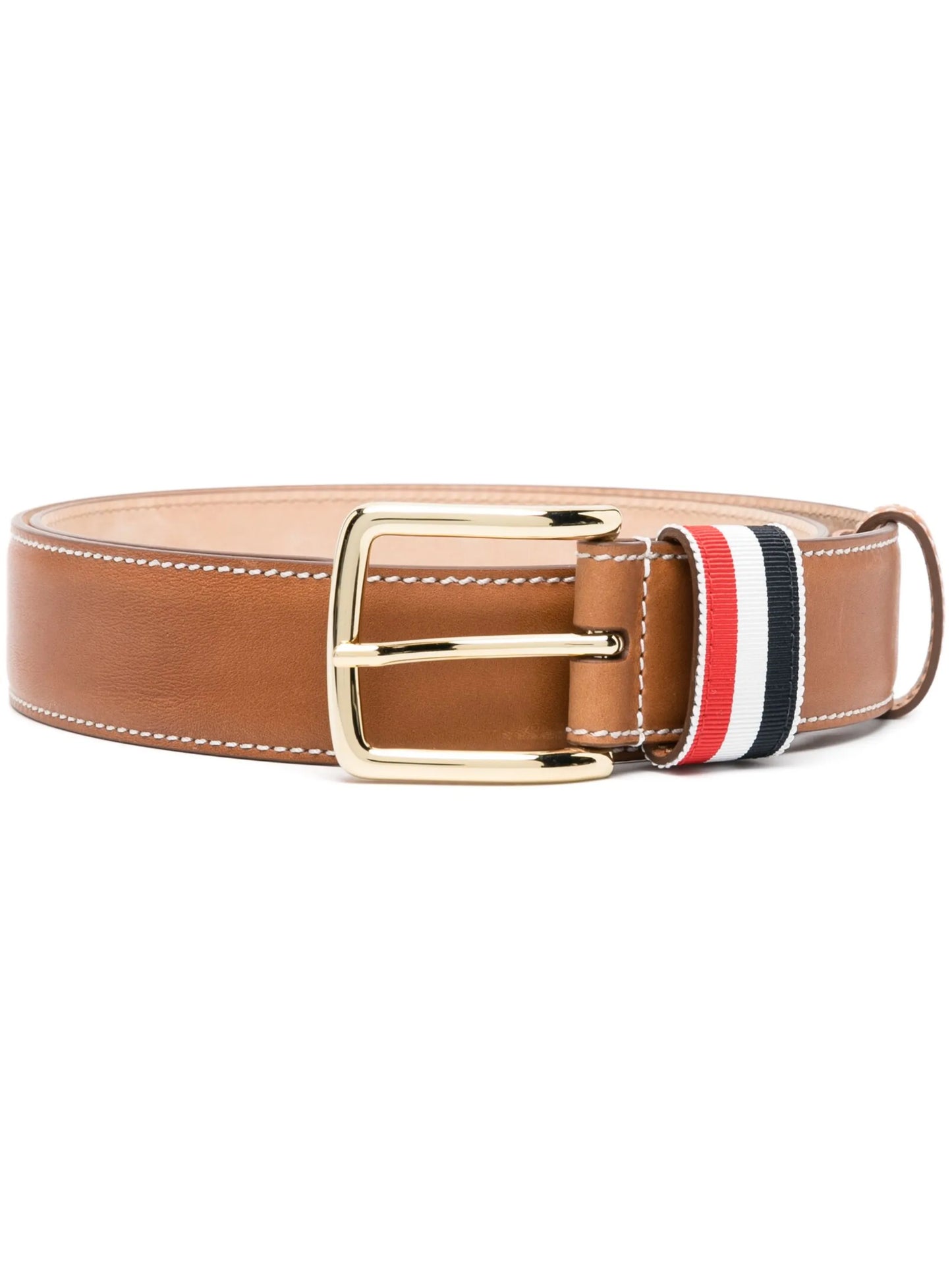 RWB-stripe leather belt