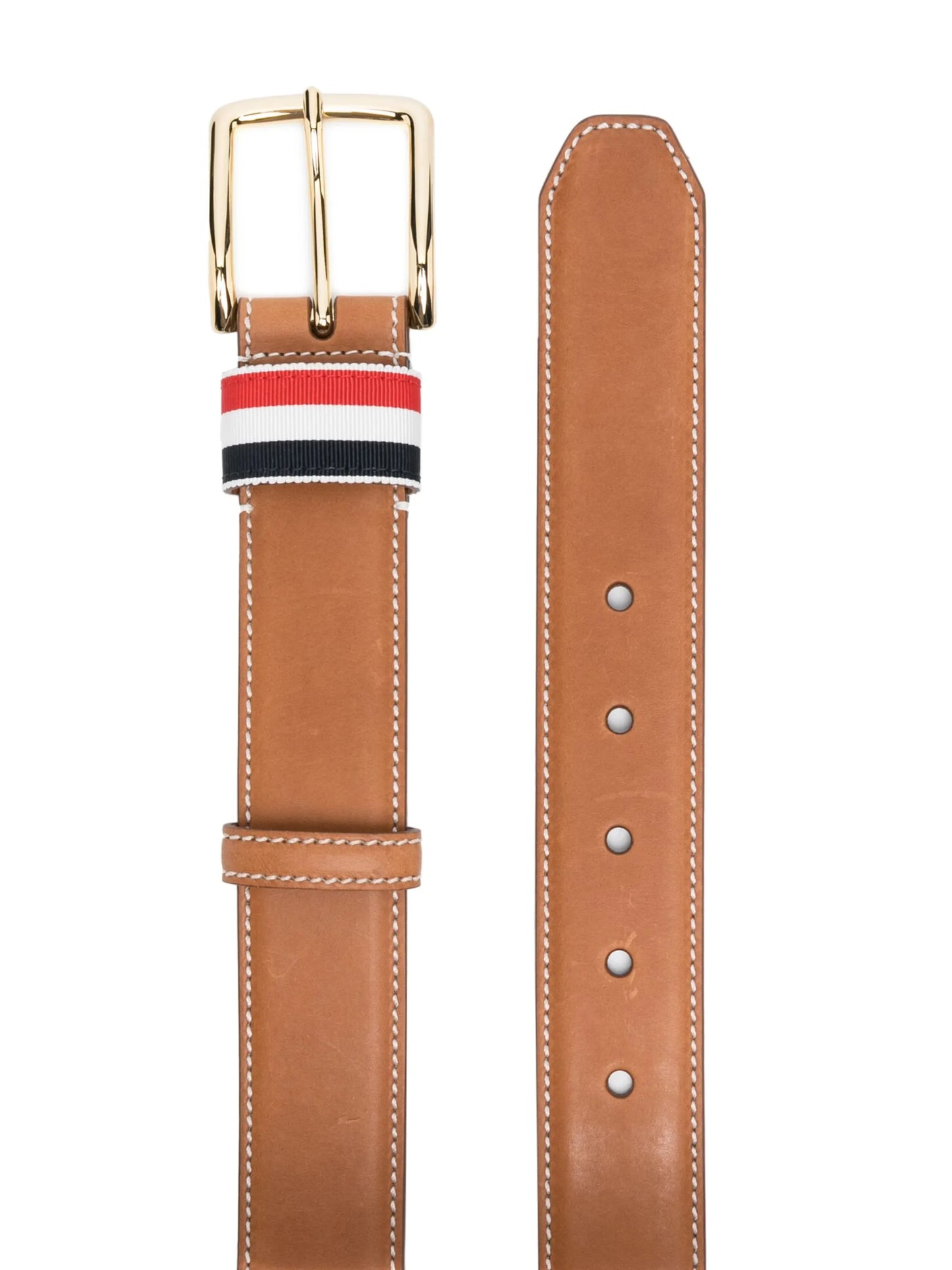RWB-stripe leather belt