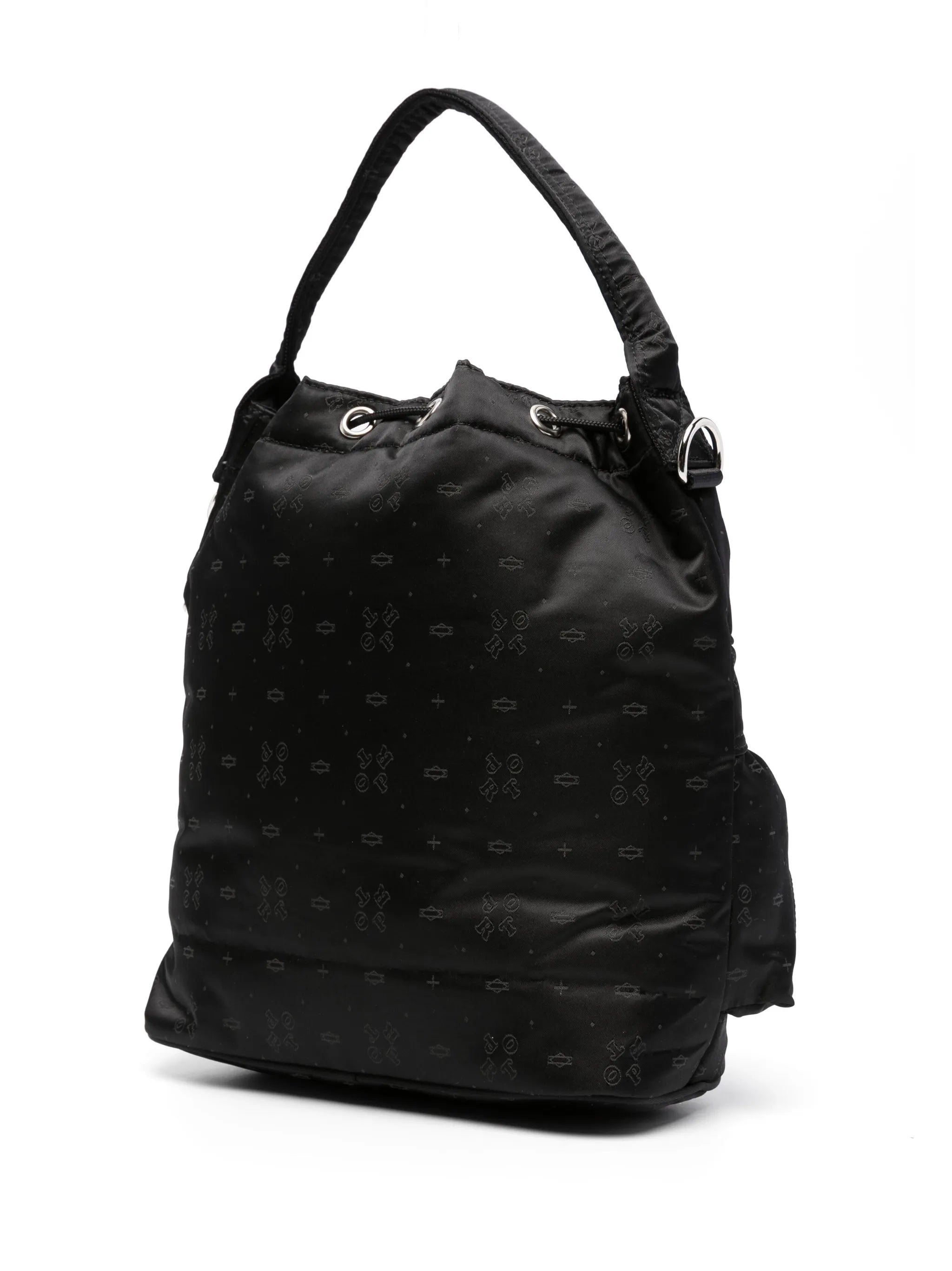 monogram-print drawstring tote bag