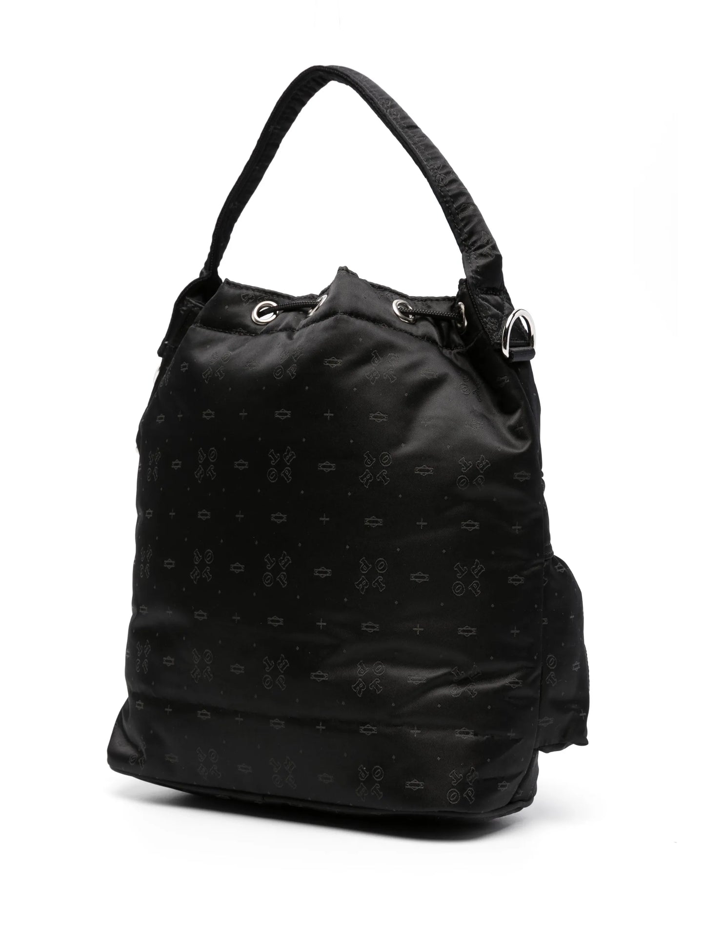 monogram-print drawstring tote bag