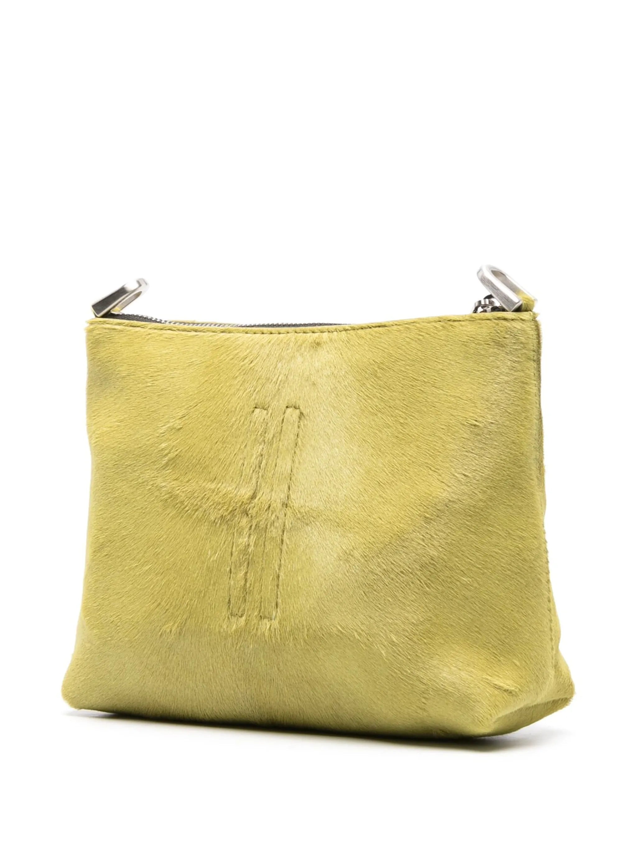 cable-link chain leather messenger bag