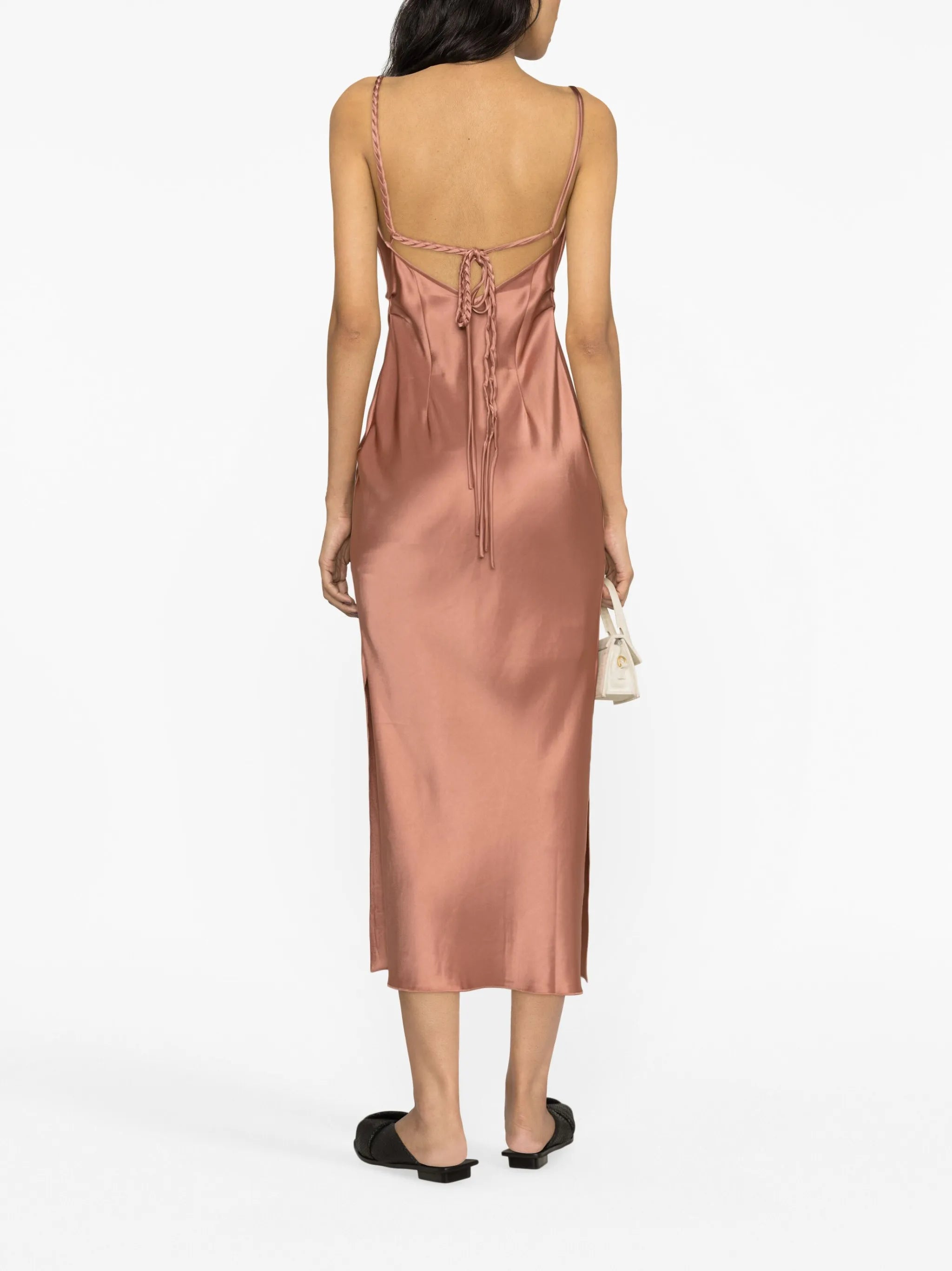 Fiore satin slip midi dress