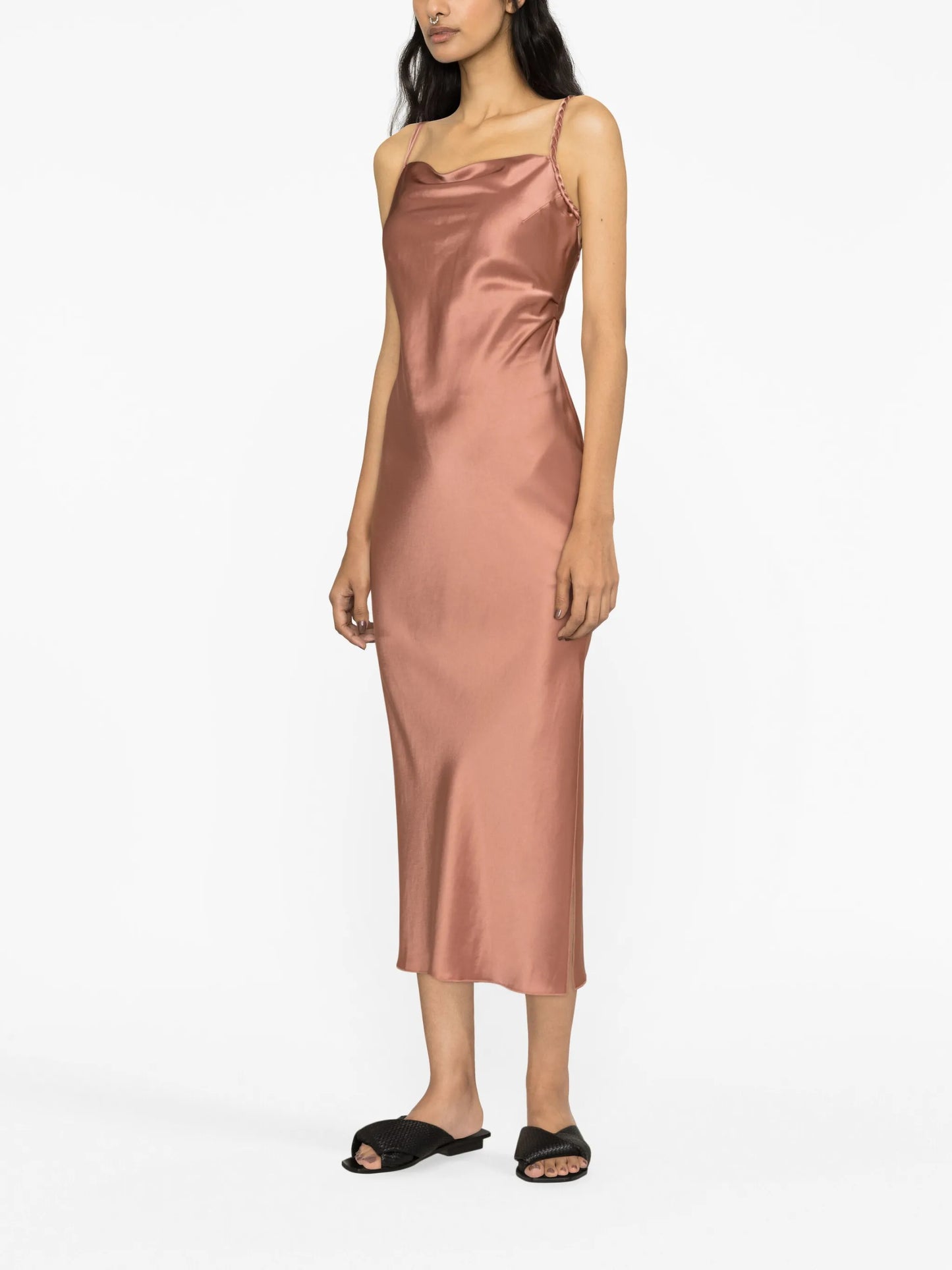 Fiore satin slip midi dress