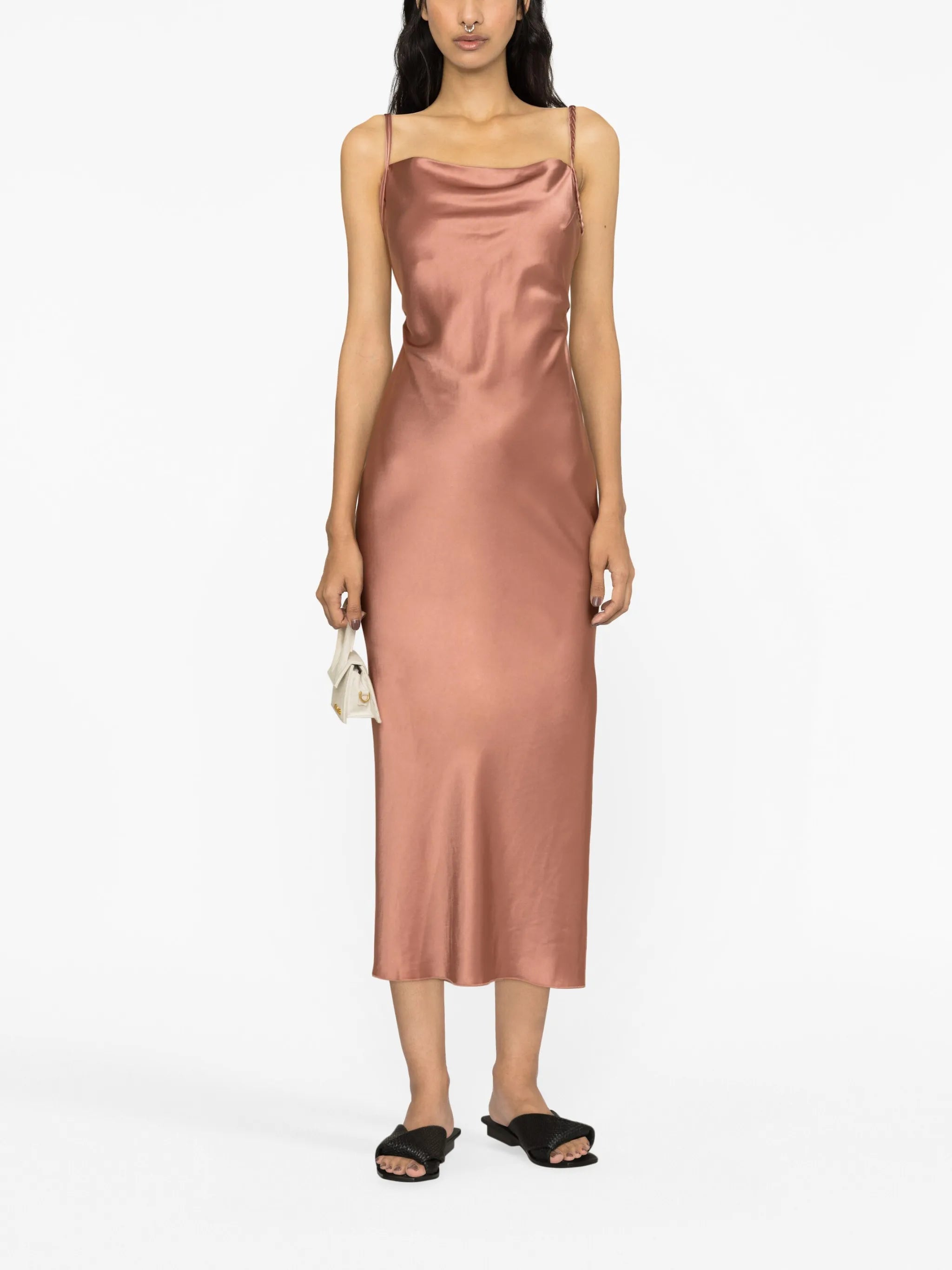 Fiore satin slip midi dress