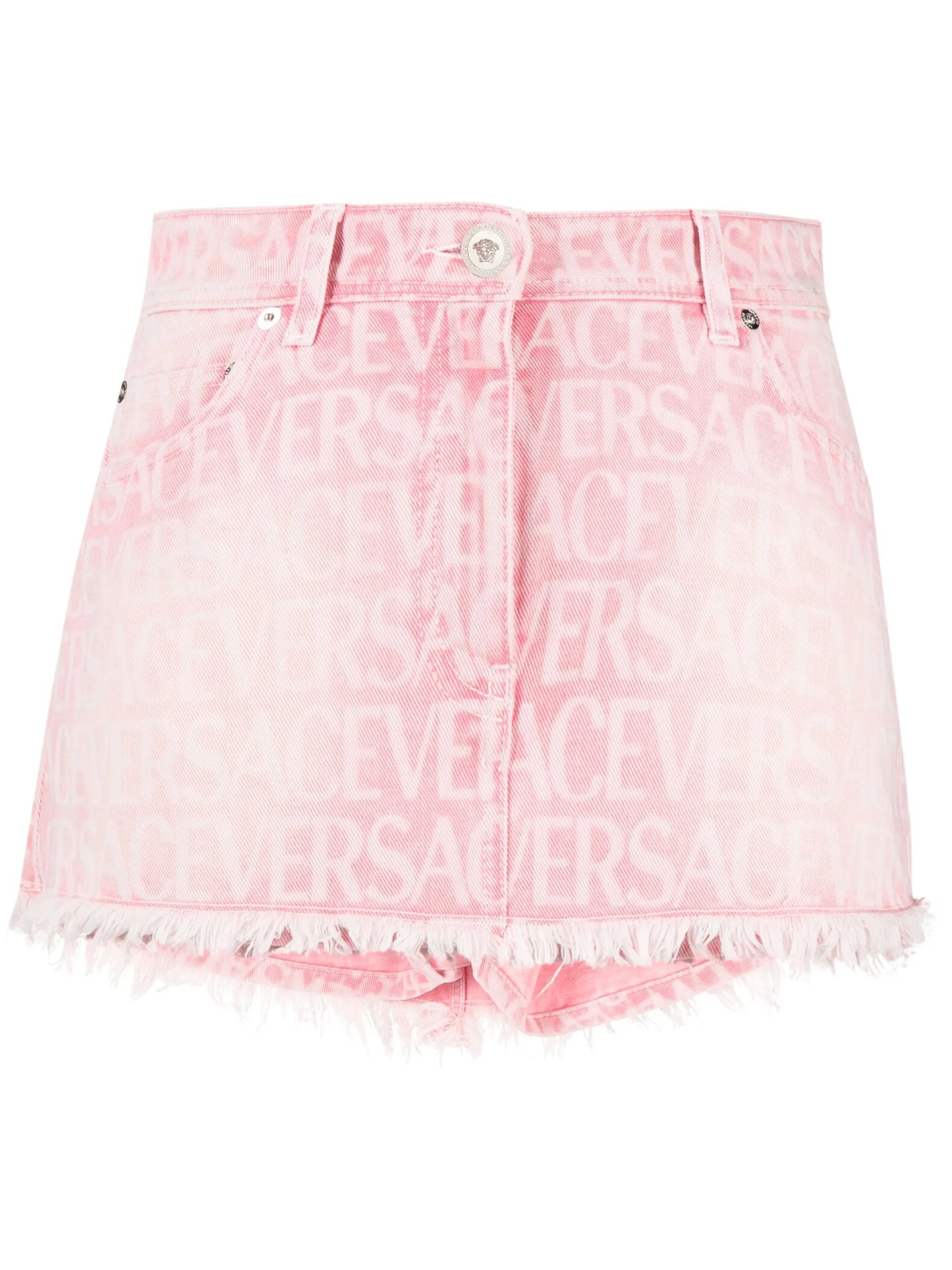monogram-jacquard denim miniskirt