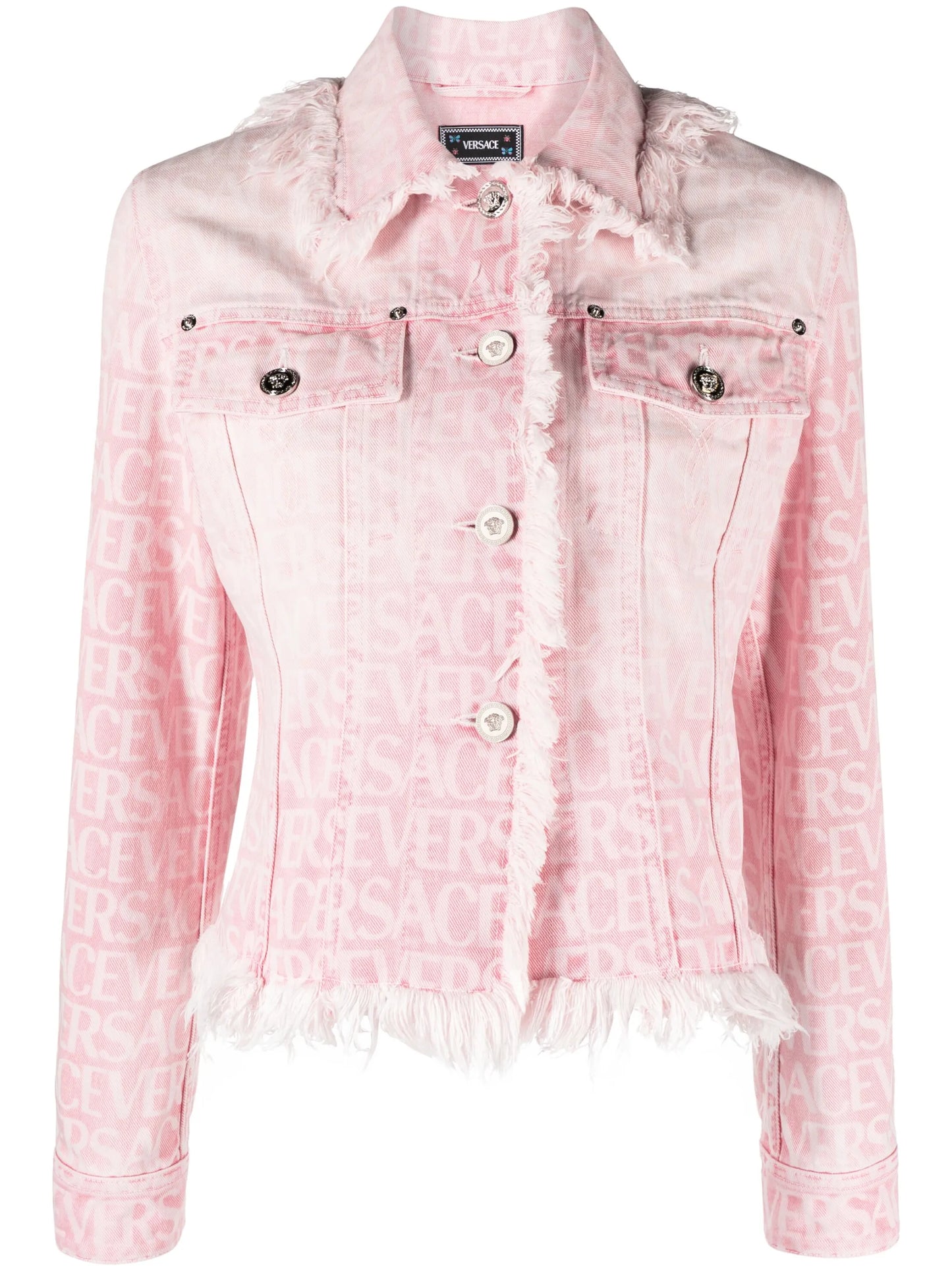 monogram-jacquard cotton denim jacket