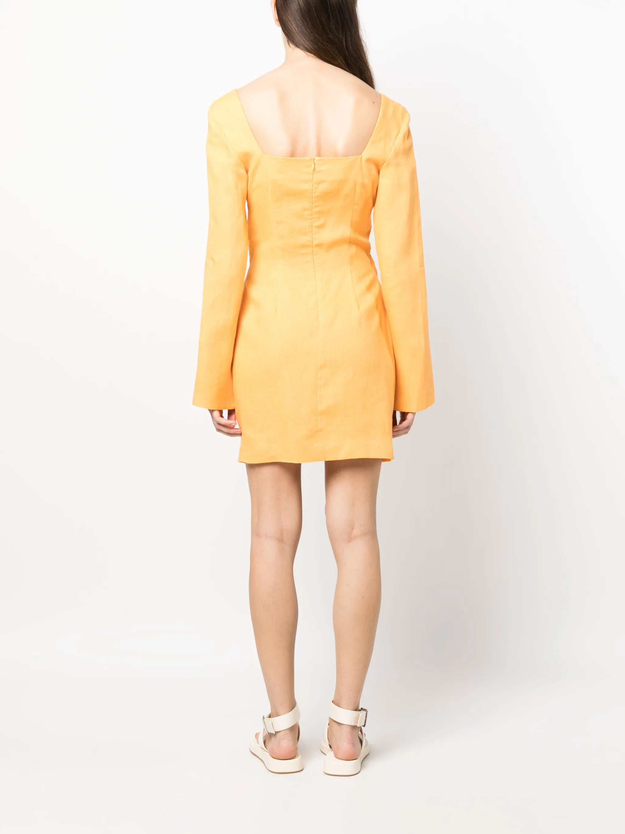 Gilia ruched knot-detail minidress