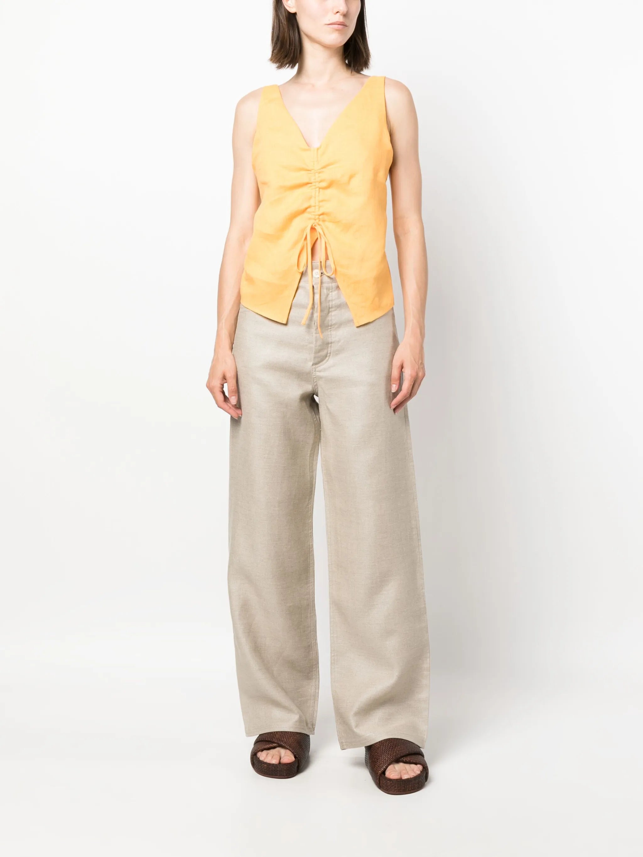 linen drawstring top