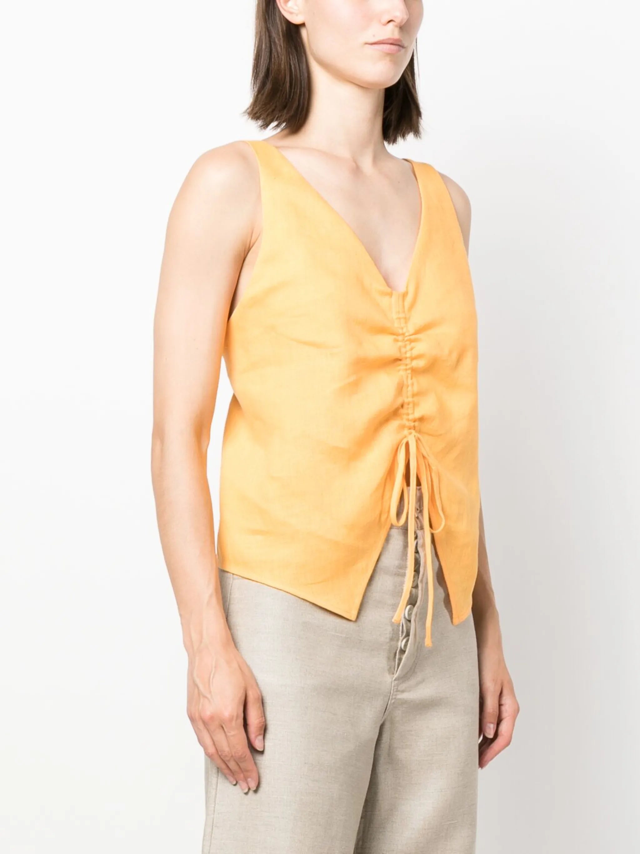 linen drawstring top