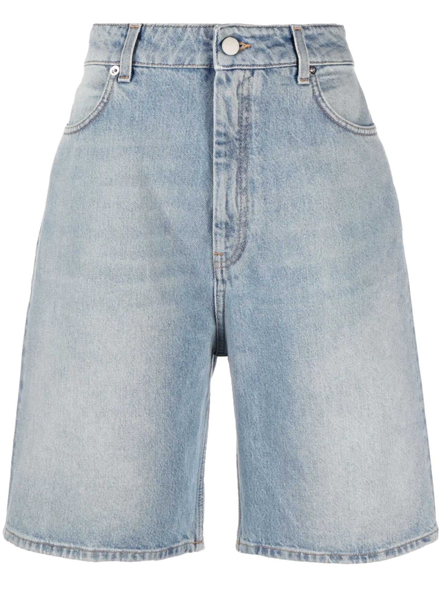 washed denim organic cotton shorts