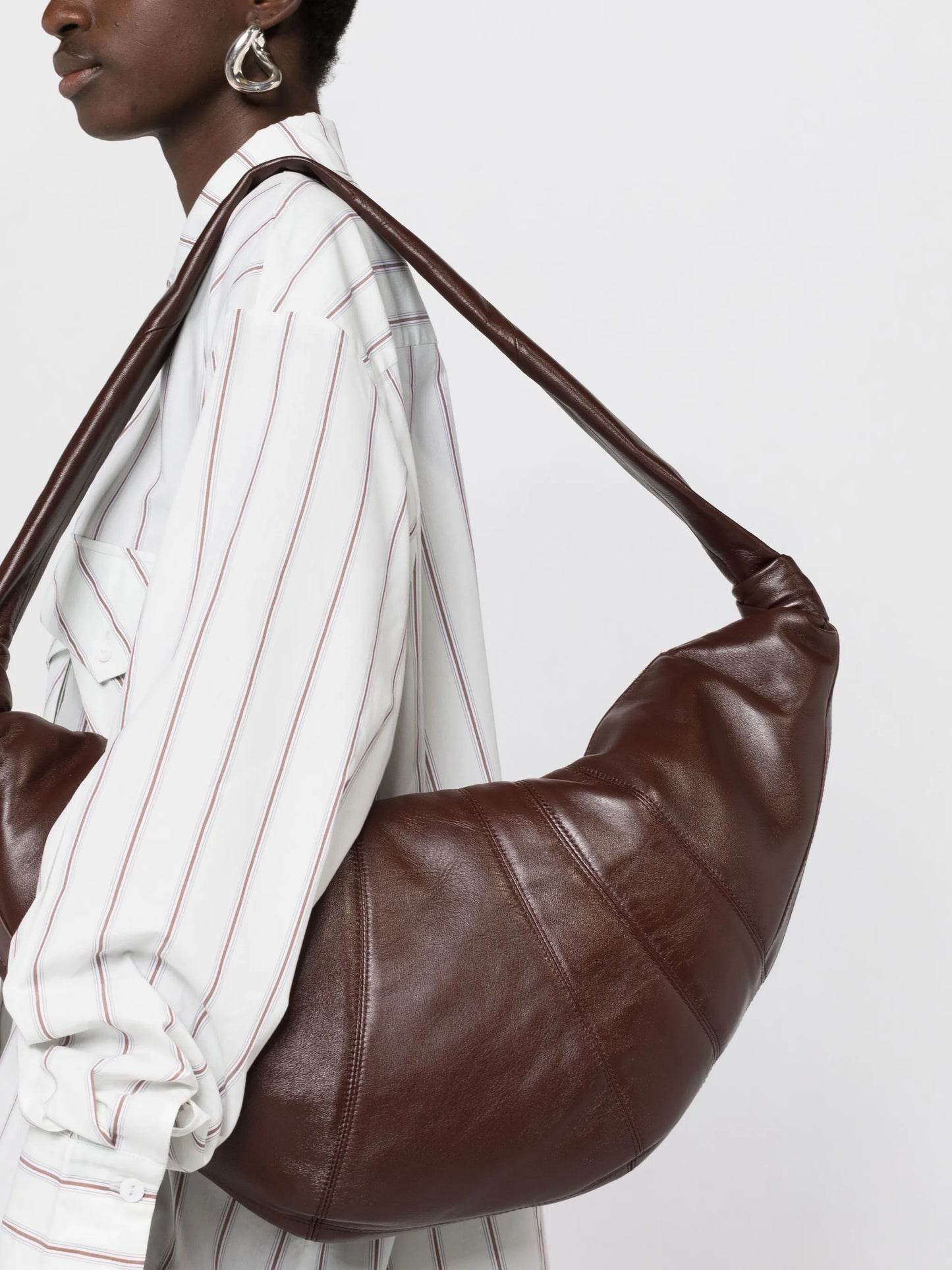 large Croissant leather shoulder bag