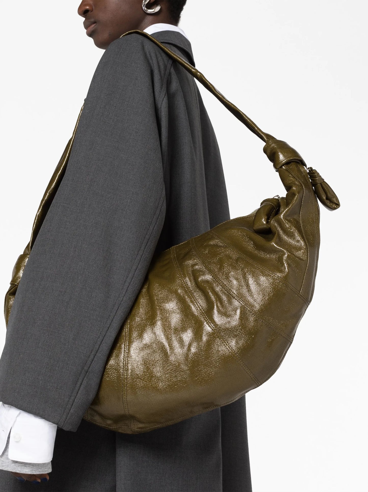 large Croissant coated-canvas shoulder bag