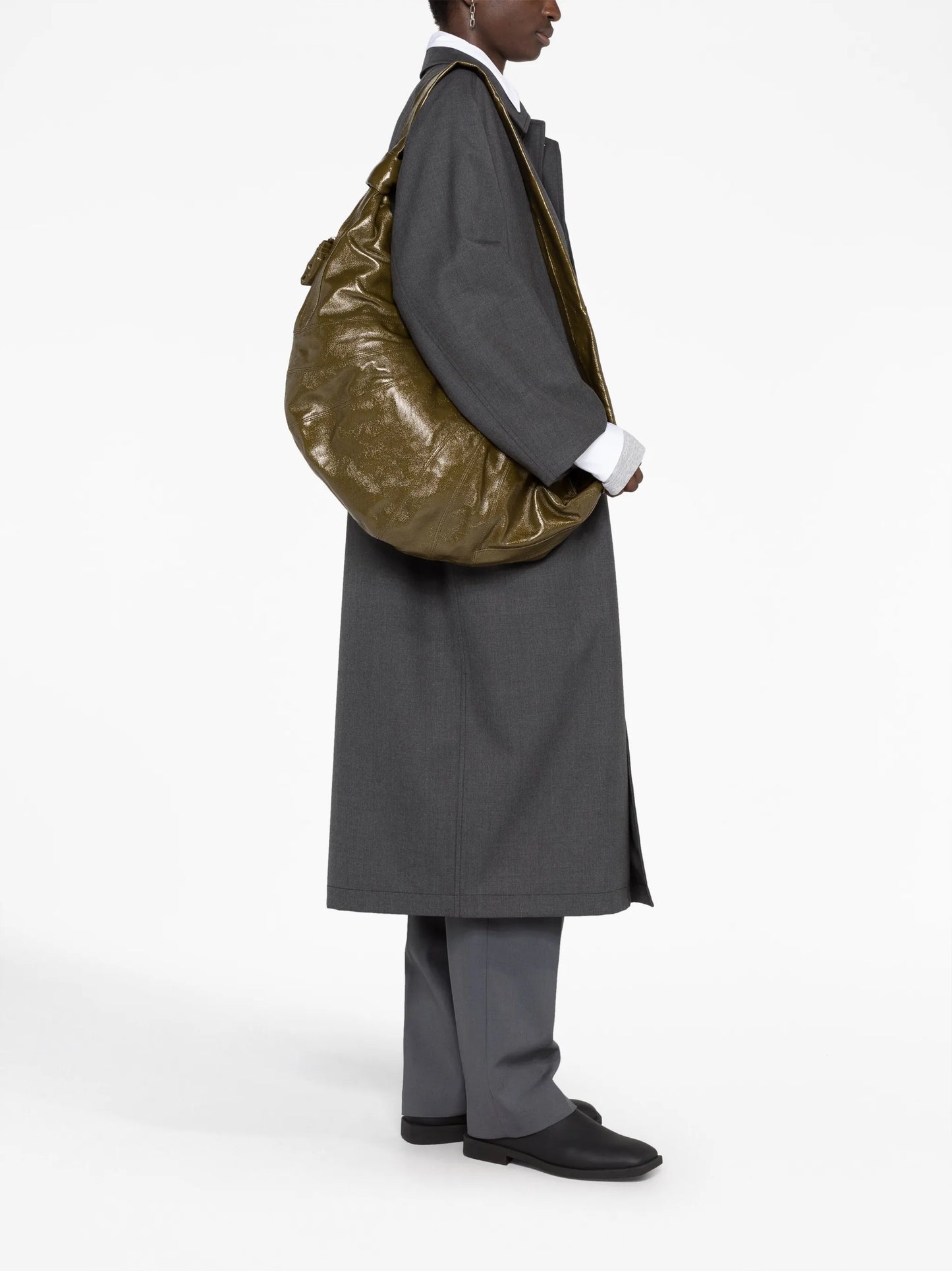 large Croissant coated-canvas shoulder bag
