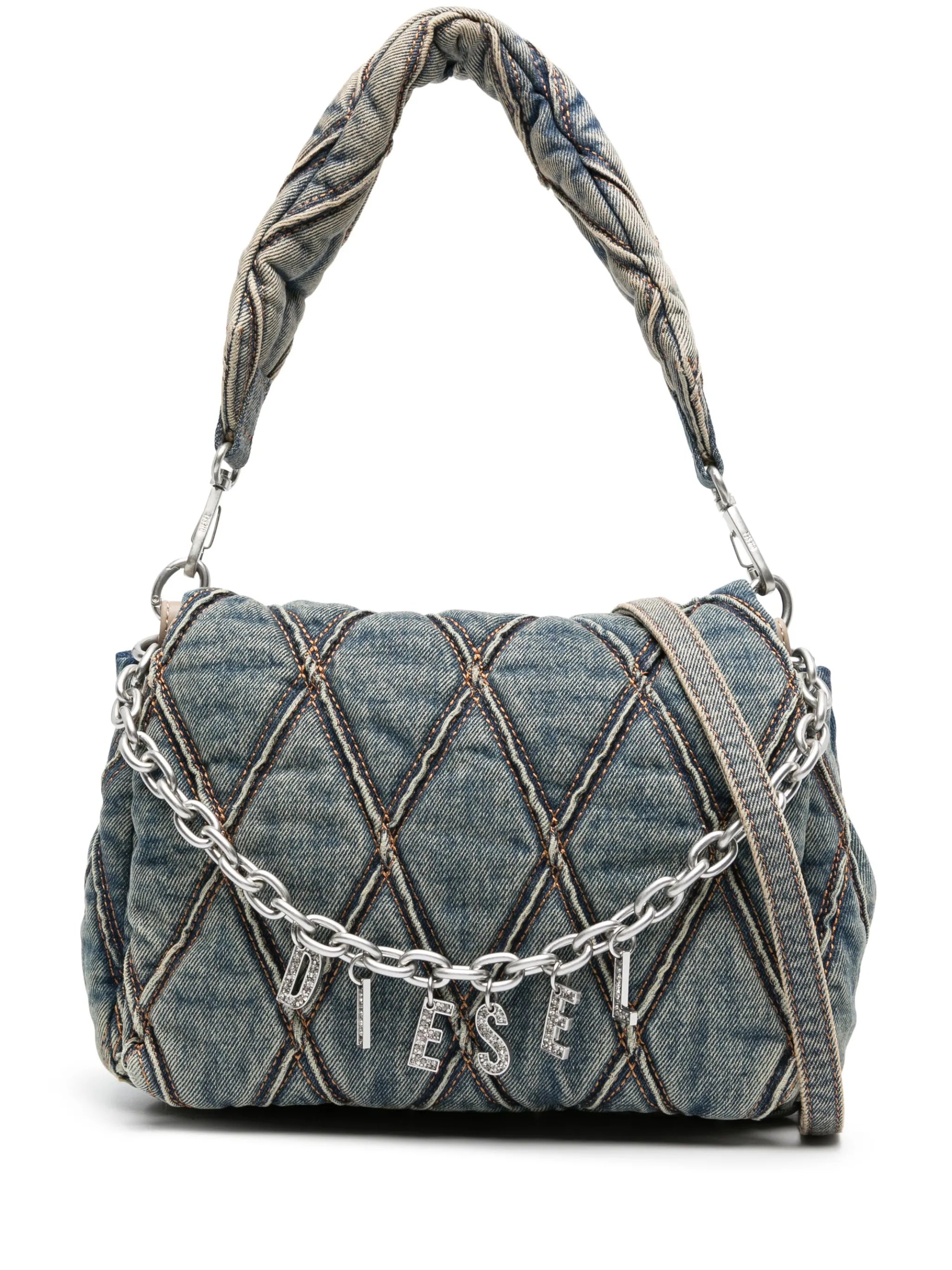 Charm-D denim shoulder bag