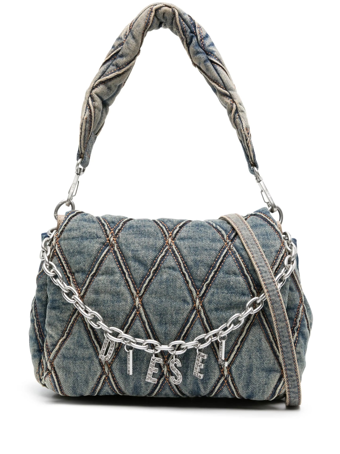 Charm-D denim shoulder bag