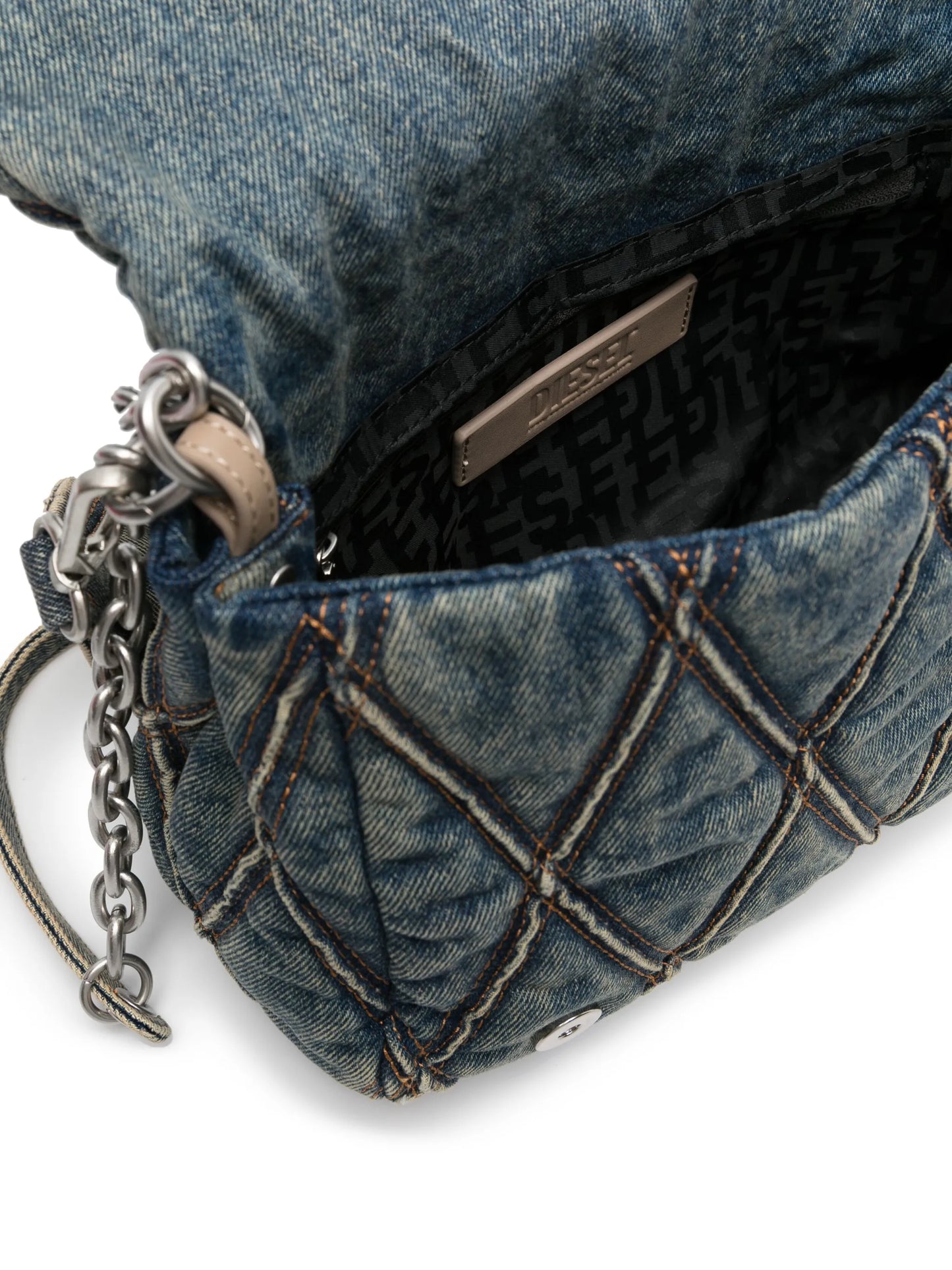 Charm-D denim shoulder bag