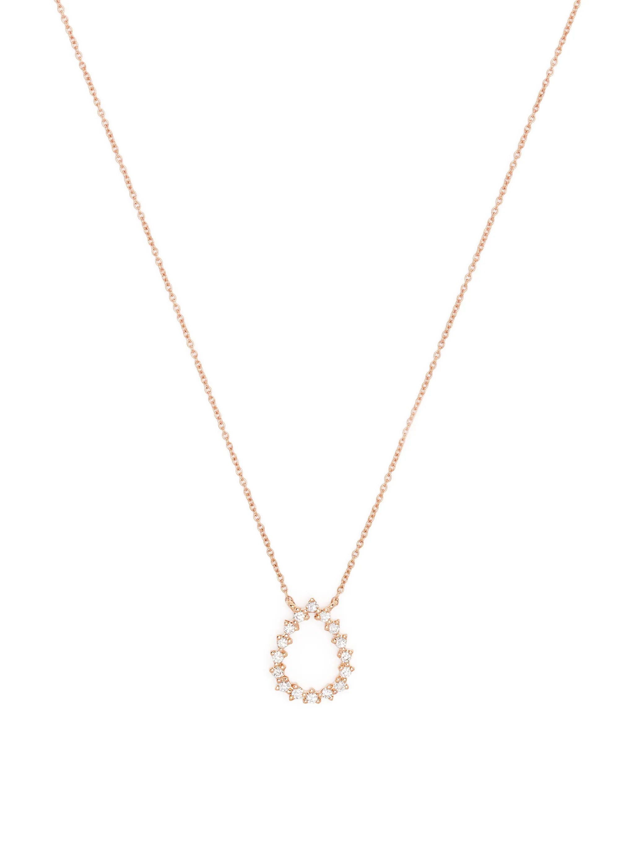 14kt rose gold Vivienne Lily Teardrop diamond necklace