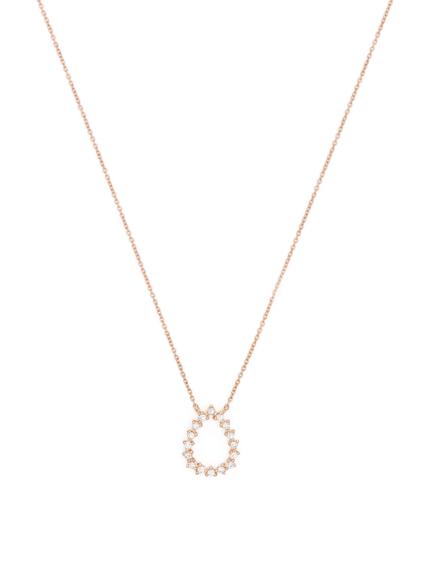 14kt rose gold Vivienne Lily Teardrop diamond necklace