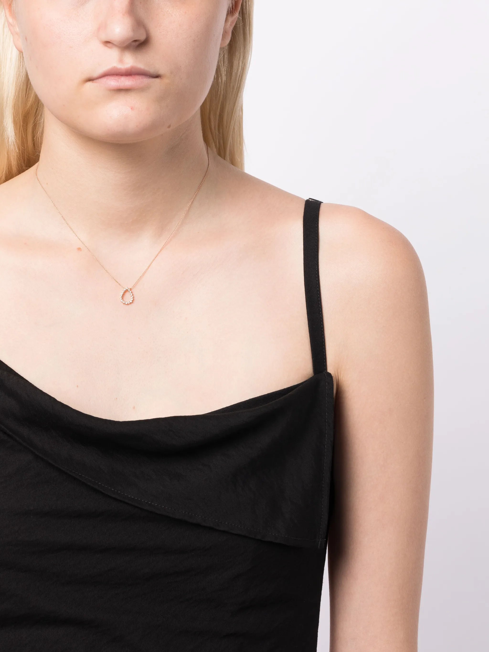 14kt rose gold Vivienne Lily Teardrop diamond necklace