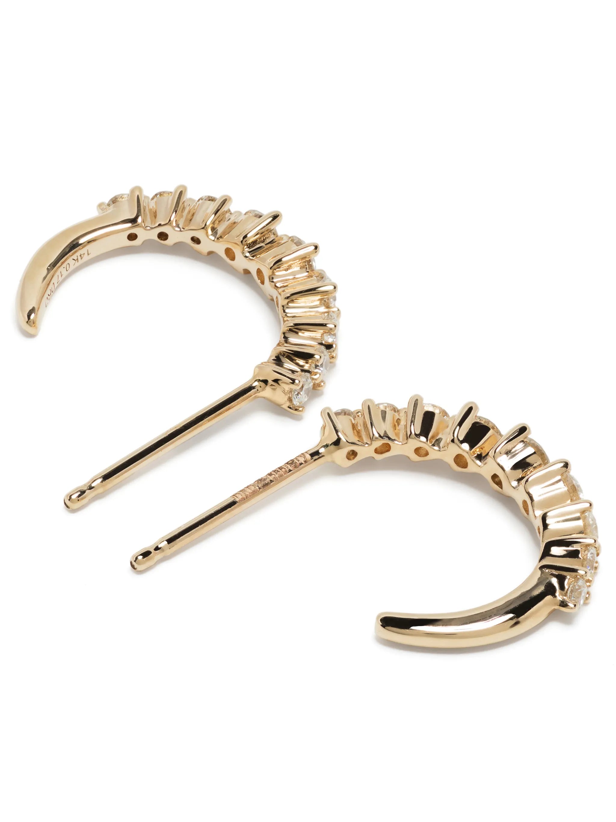 14kt yellow gold Vivien Lily diamond huggie earrings