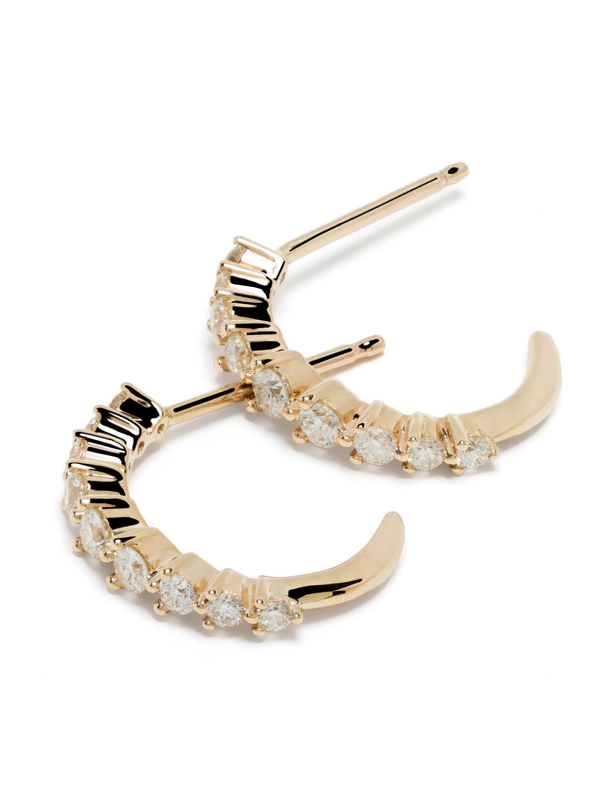 14kt yellow gold Vivien Lily diamond huggie earrings