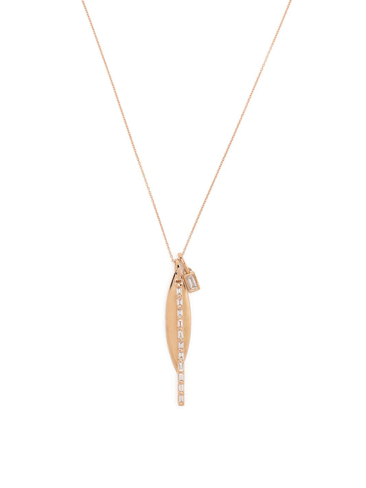14kt rose gold Sadie Pearl diamond charm necklace