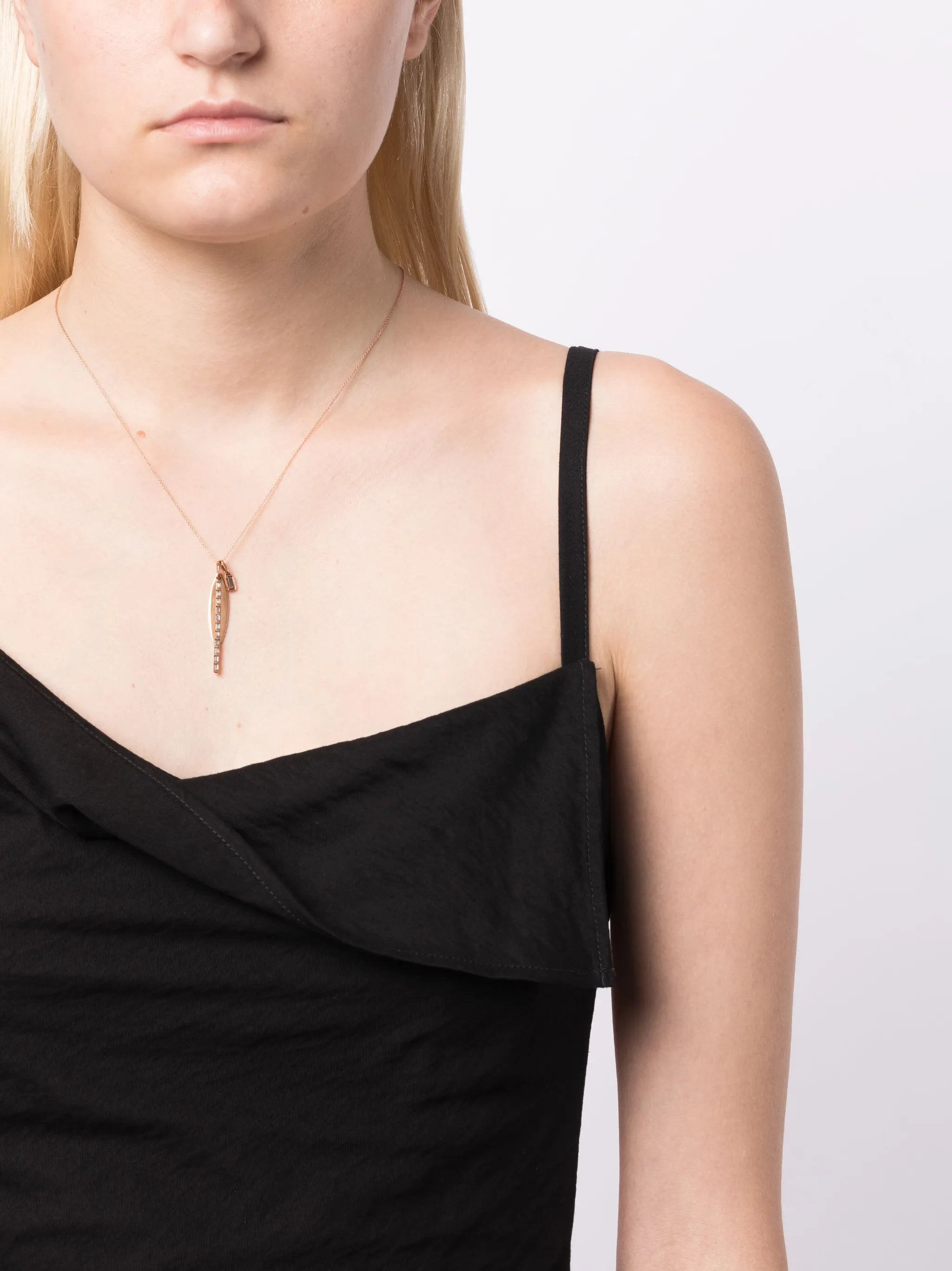 14kt rose gold Sadie Pearl diamond charm necklace