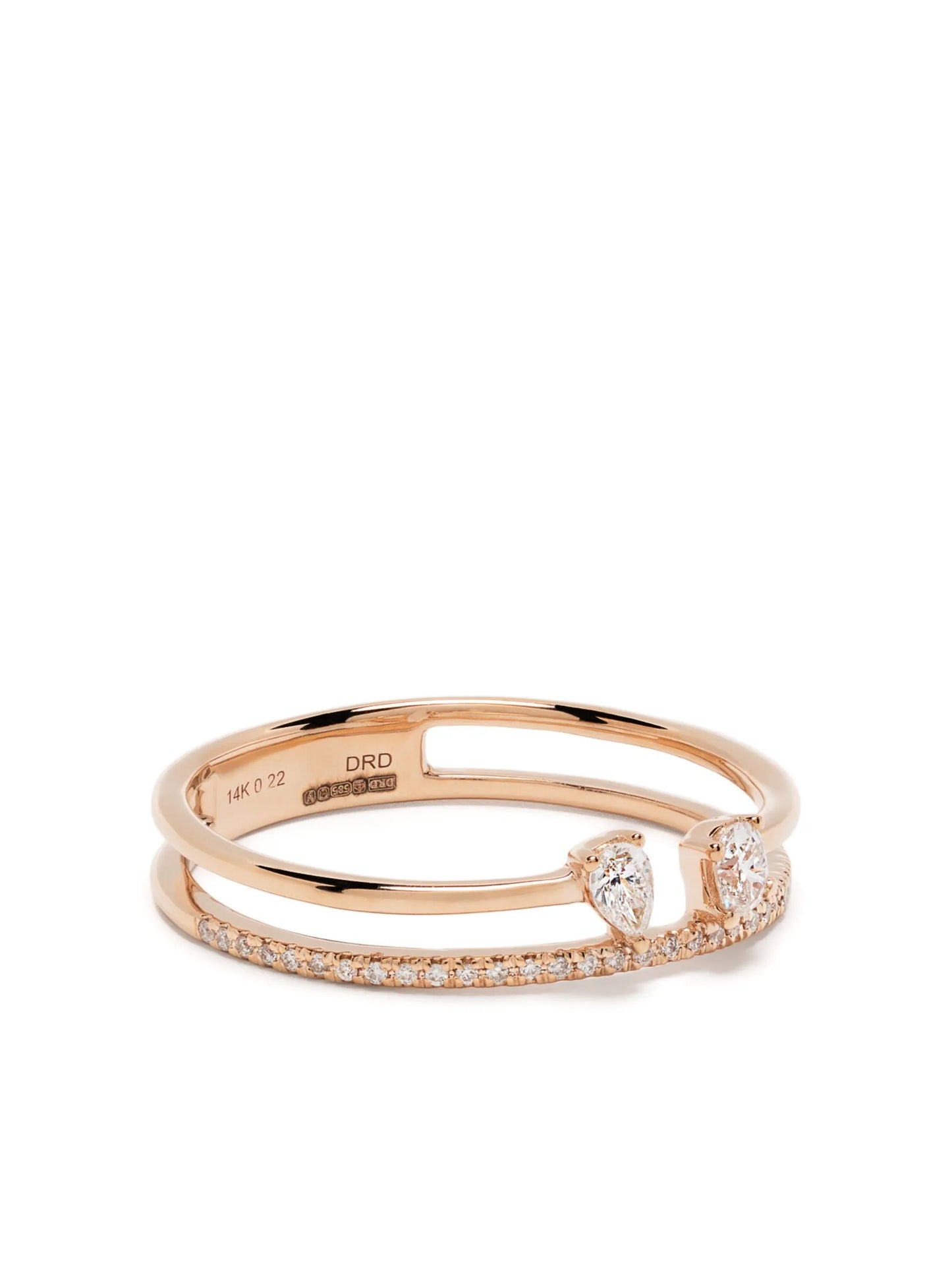 14kt rose gold Alexa Jordyn Double-Row diamond ring
