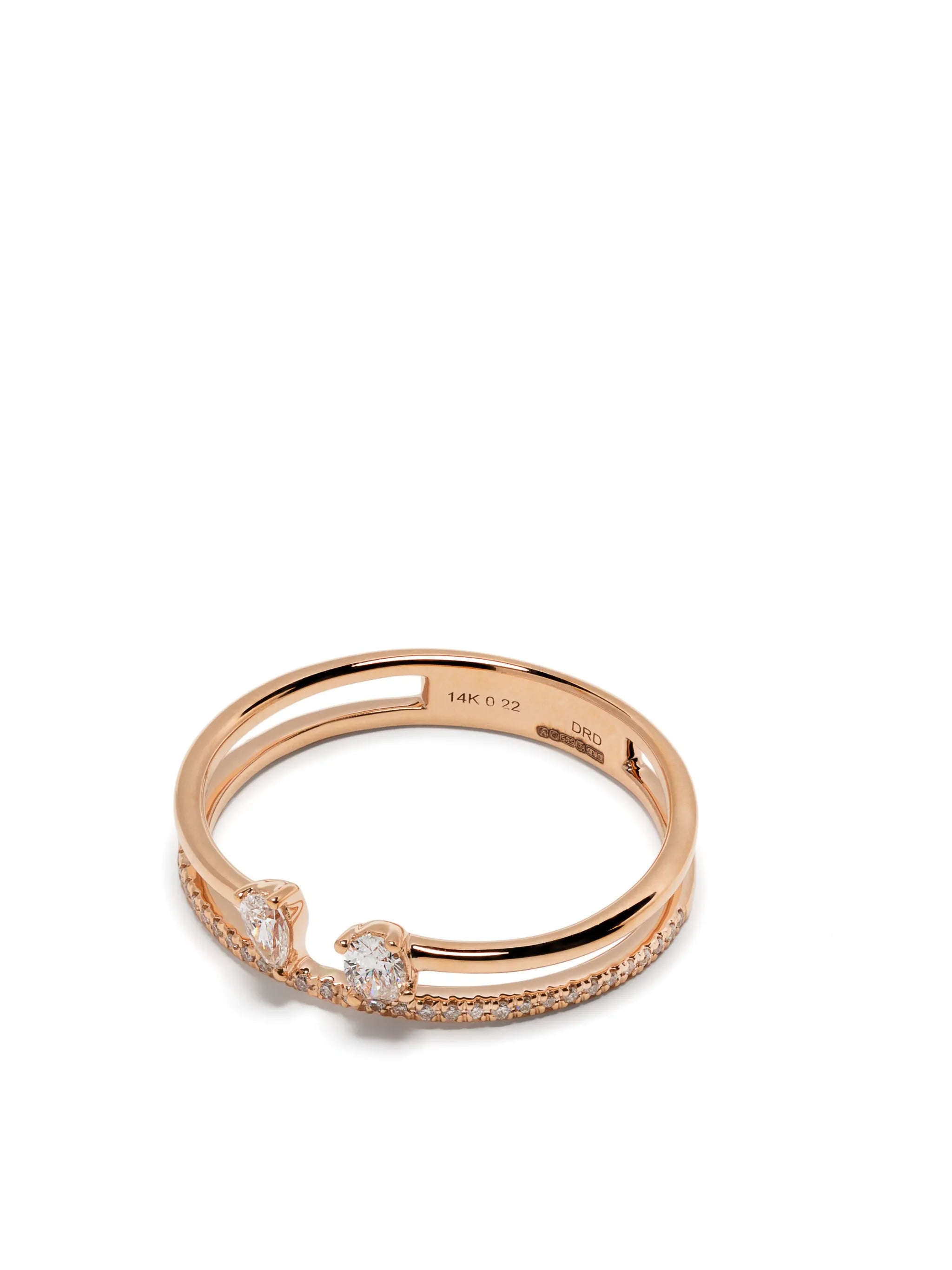 14kt rose gold Alexa Jordyn Double-Row diamond ring